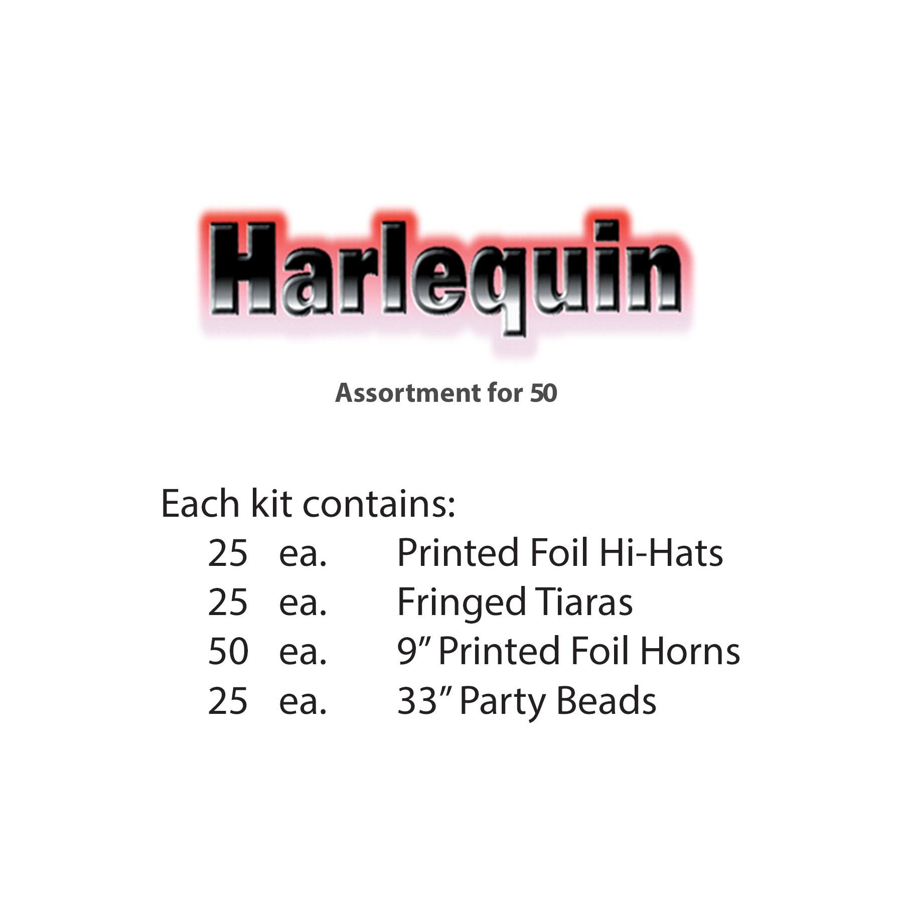 Beistle Silver & Black New Year Harlequin Part Favor Kit for 50