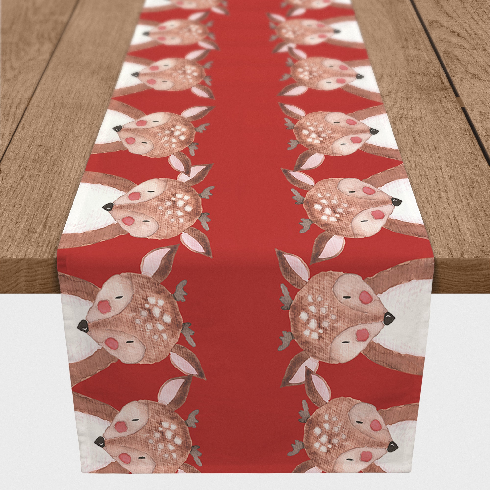 90'' Reindeer Pals Cotton Twill Runner