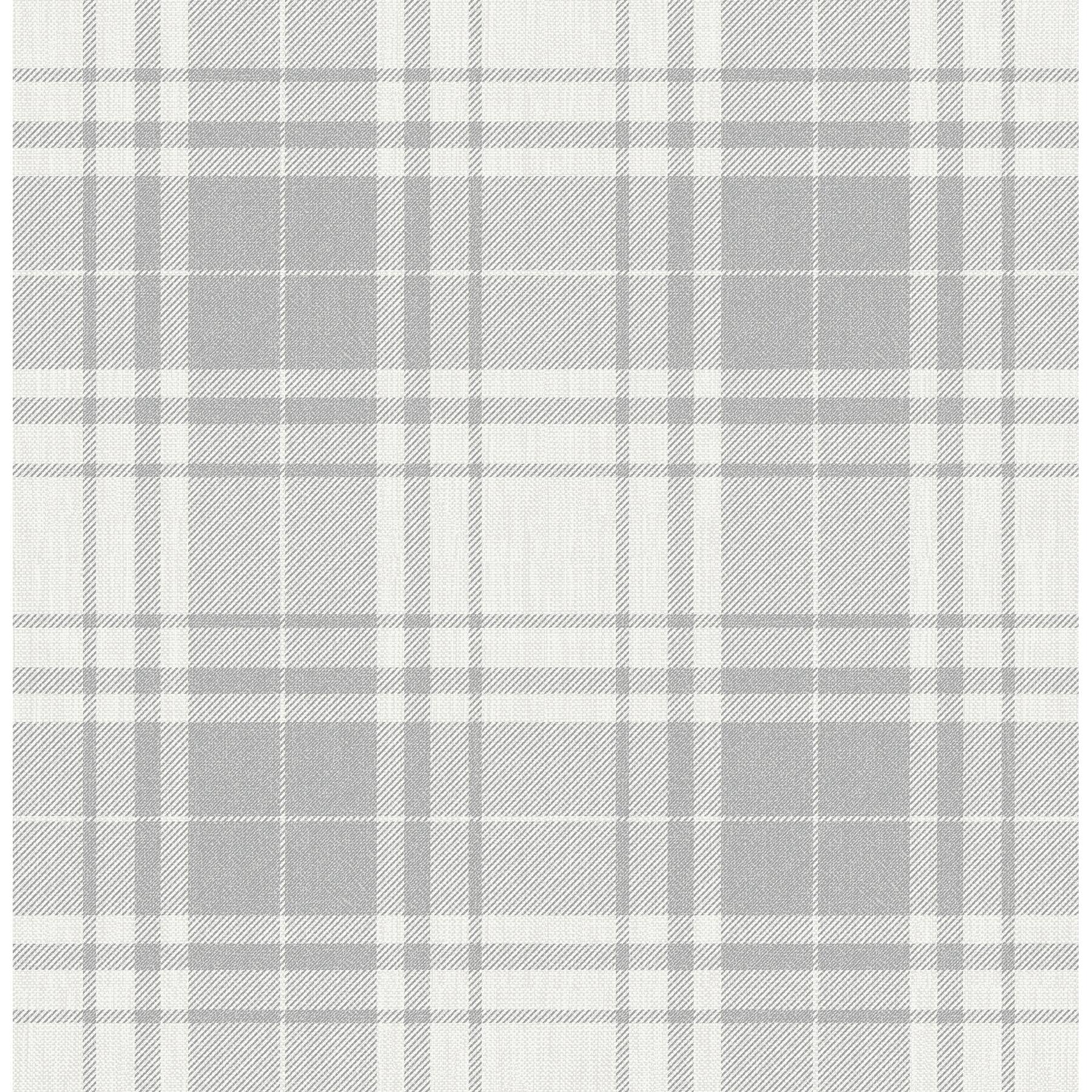 InHome Franklin Plaid Gray Peel & Stick Wallpaper
