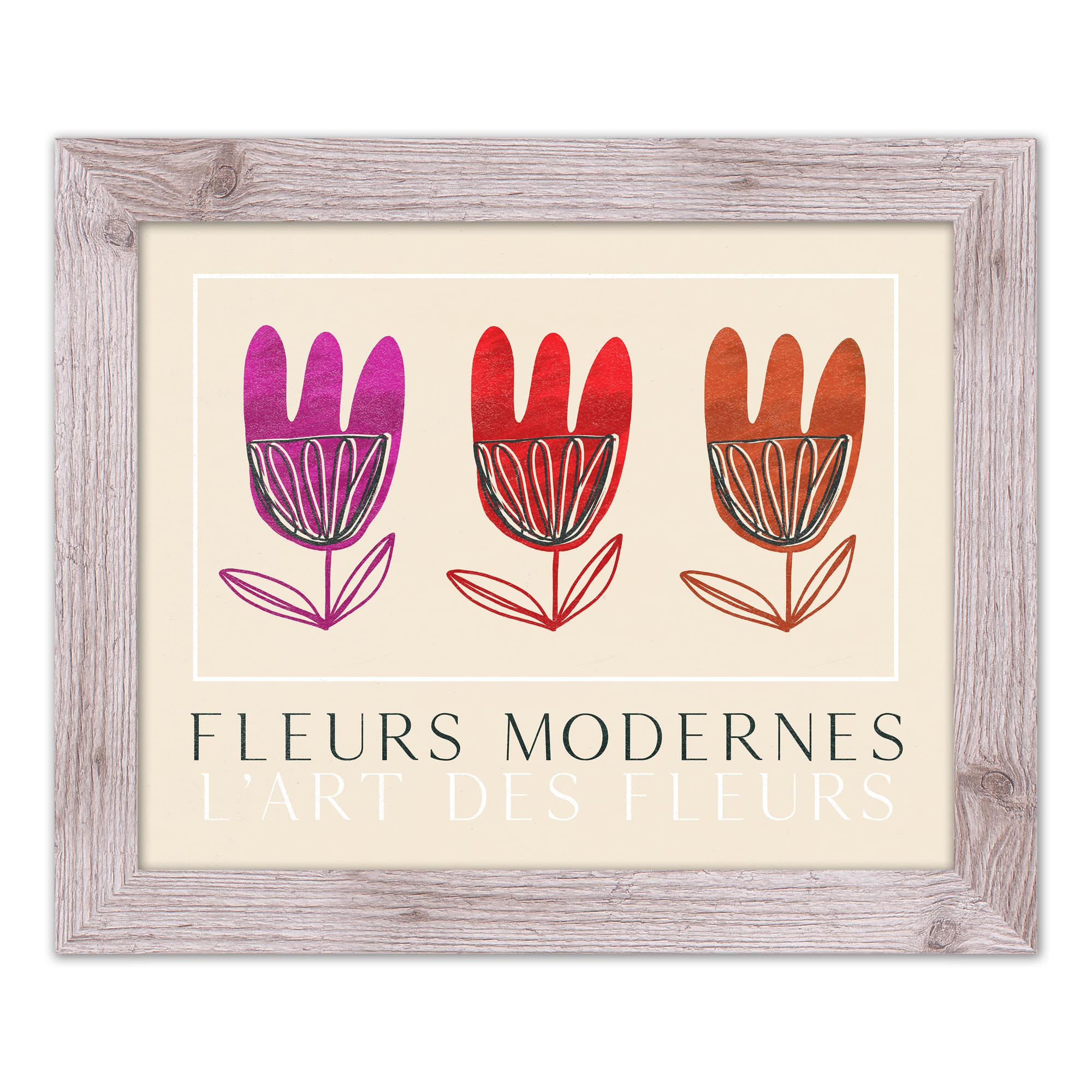Fleurs Modernes Wall Print in Frame