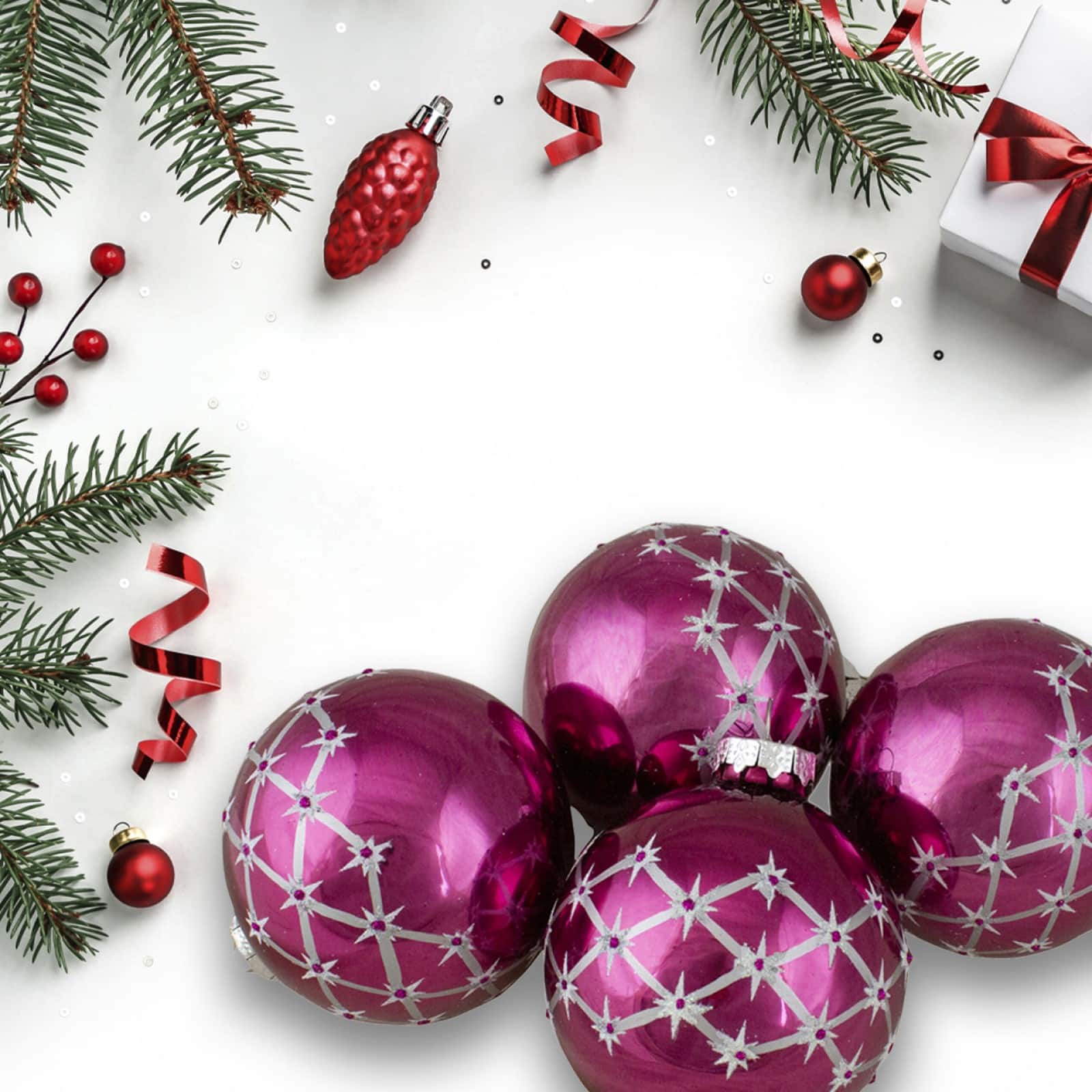 4ct. 3" Shiny Pink Glass Ball Ornaments