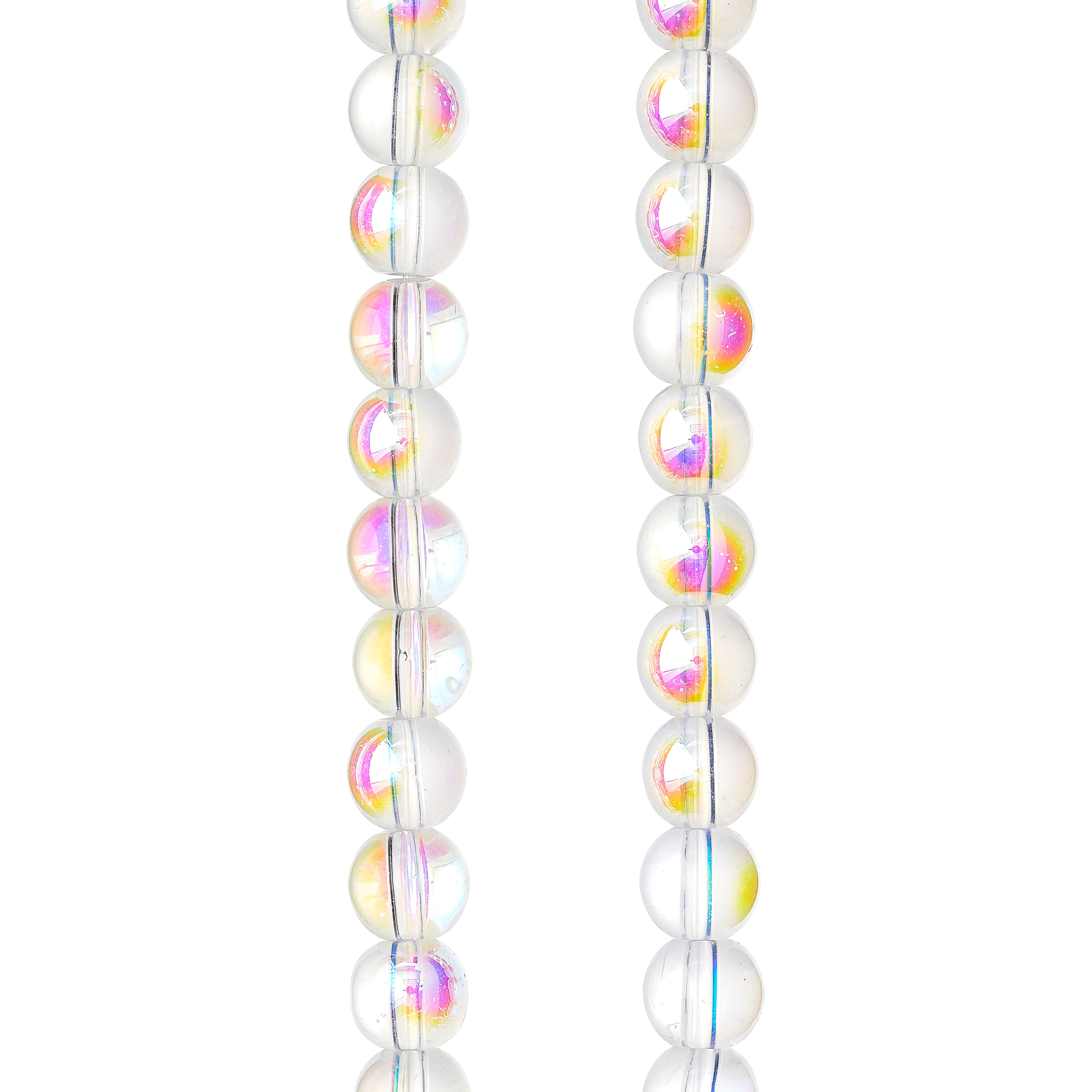 Crystal Aurora Borealis Faceted Glass Round Beads, 8mm by Bead Landing™