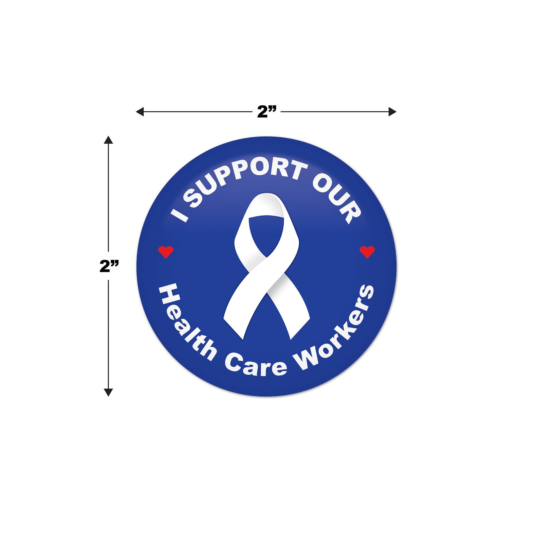Beistle 2" Blue & White I Support Our Health Care Workers Buttons, 6ct.
