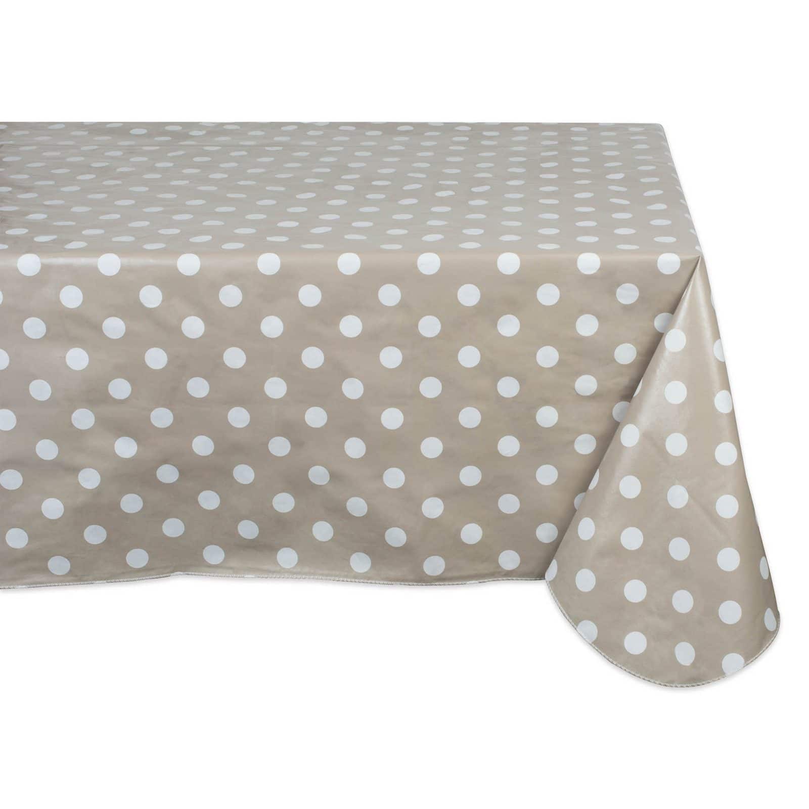 DII® 84" Natural Polka Dot Vinyl Tablecloth