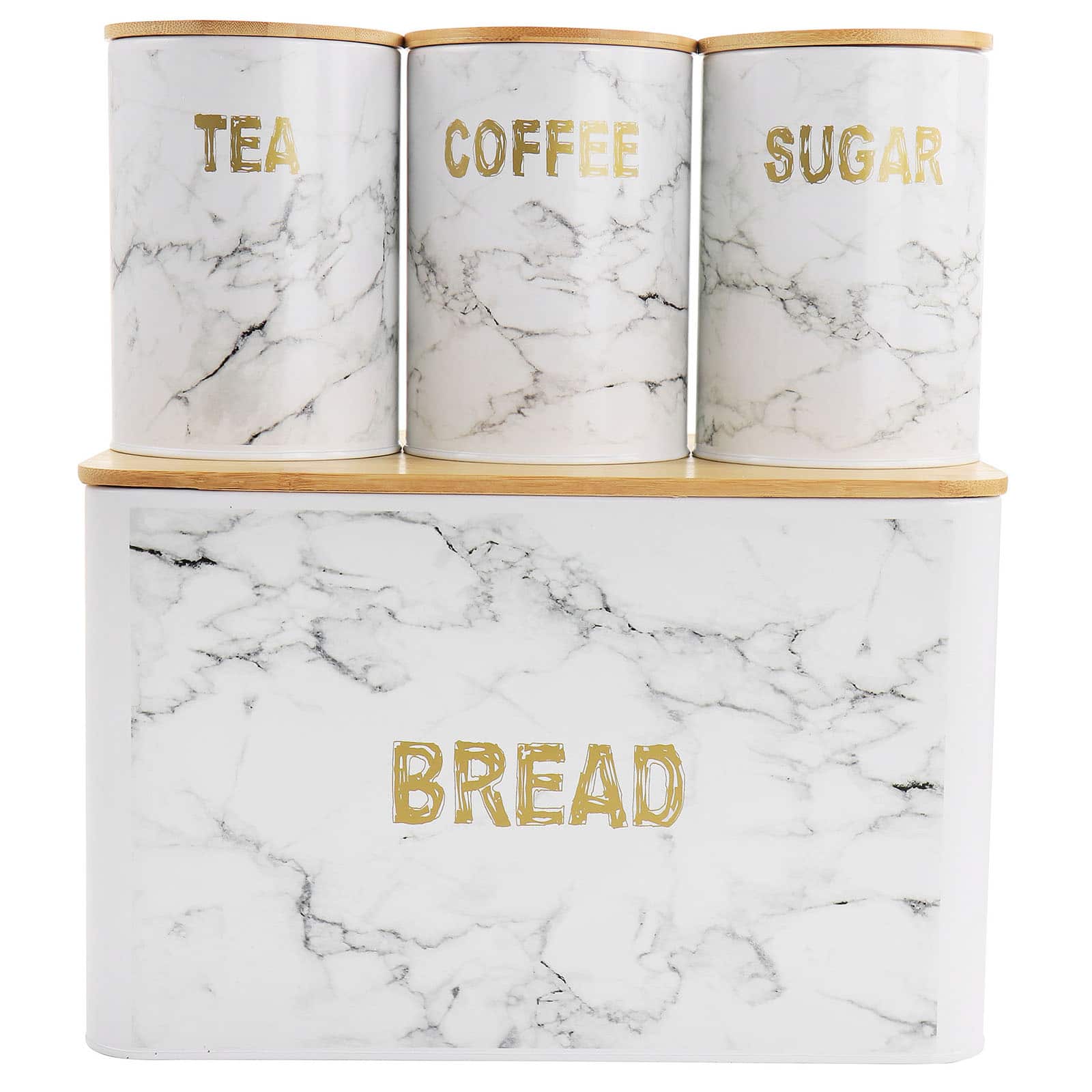 MegaChef Marble Iron Canister Set