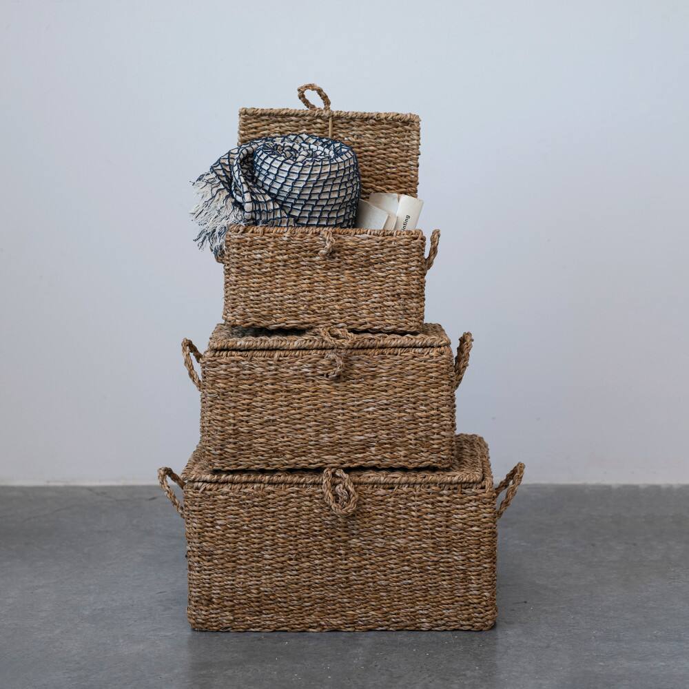 Hello Honey® Natural Woven Seagrass Storage Trunk Set