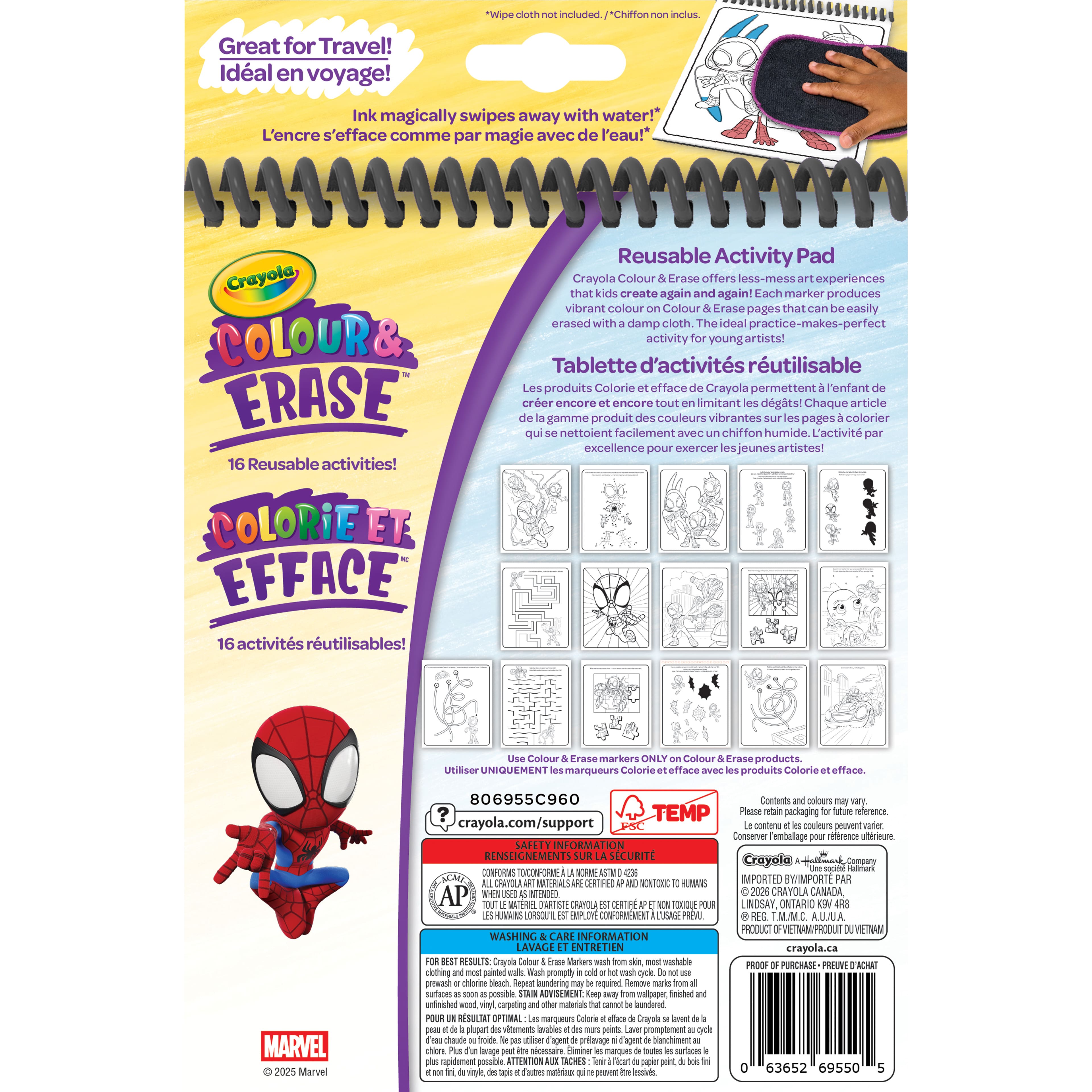 Crayola® Colour & Erase™ Spidey Activity Pad with Markers