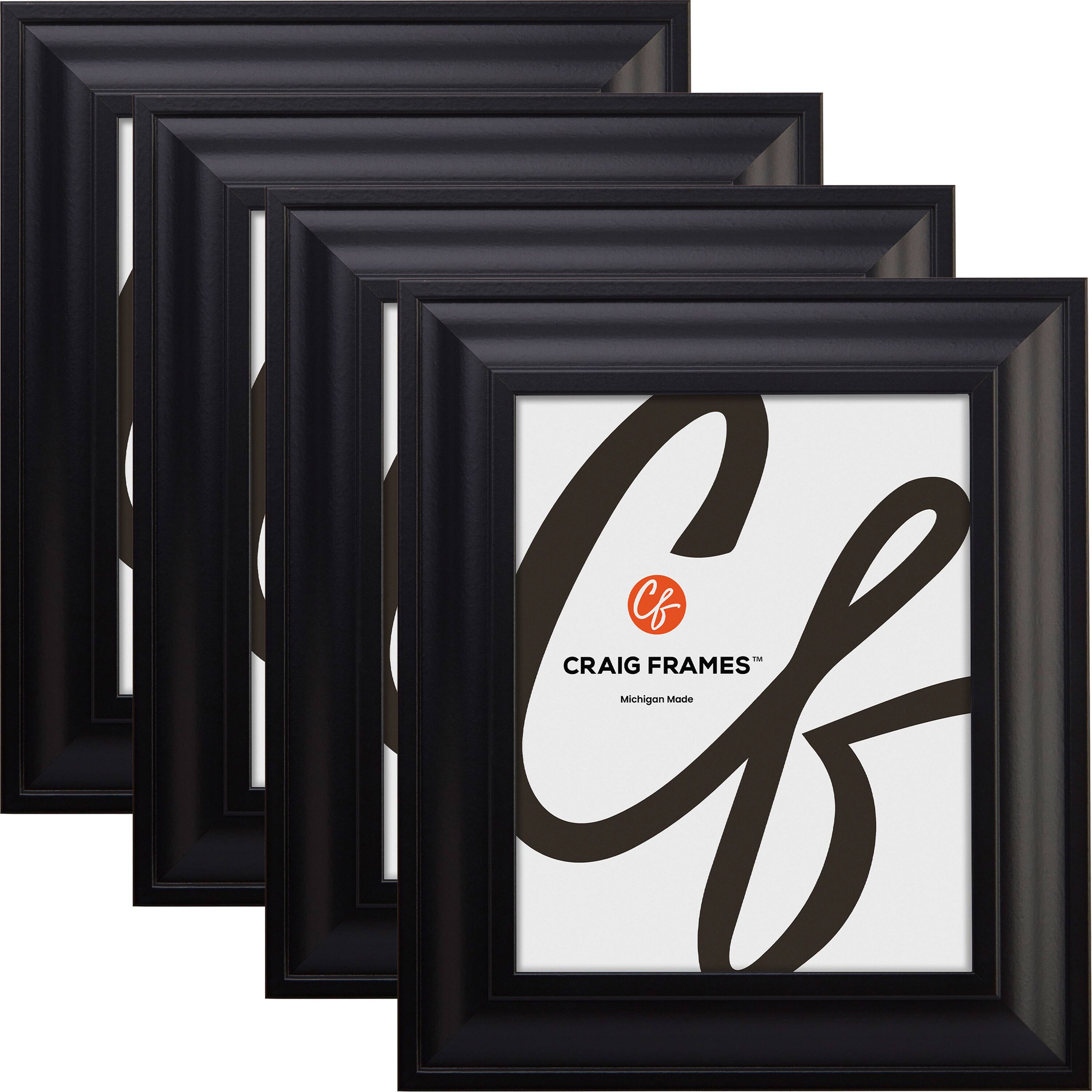 4 Pack Craig Frames Contemporary Upscale Satin Black Picture Frame