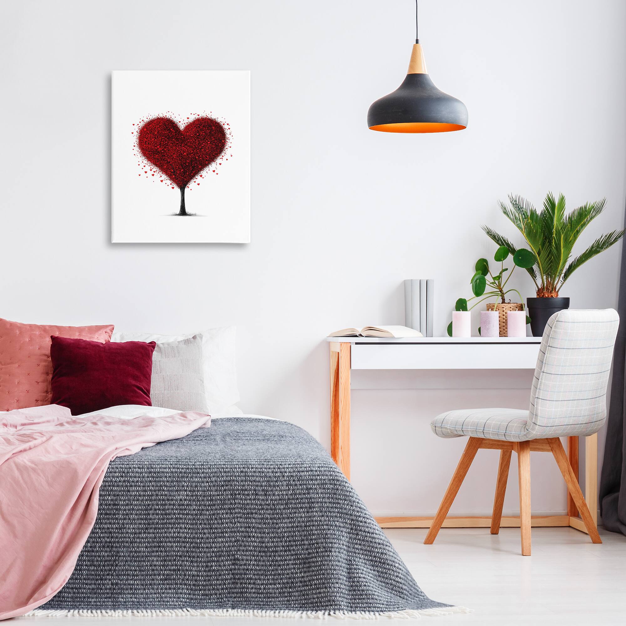 Stupell Industries Blooming Heart Tree Canvas Wall Art
