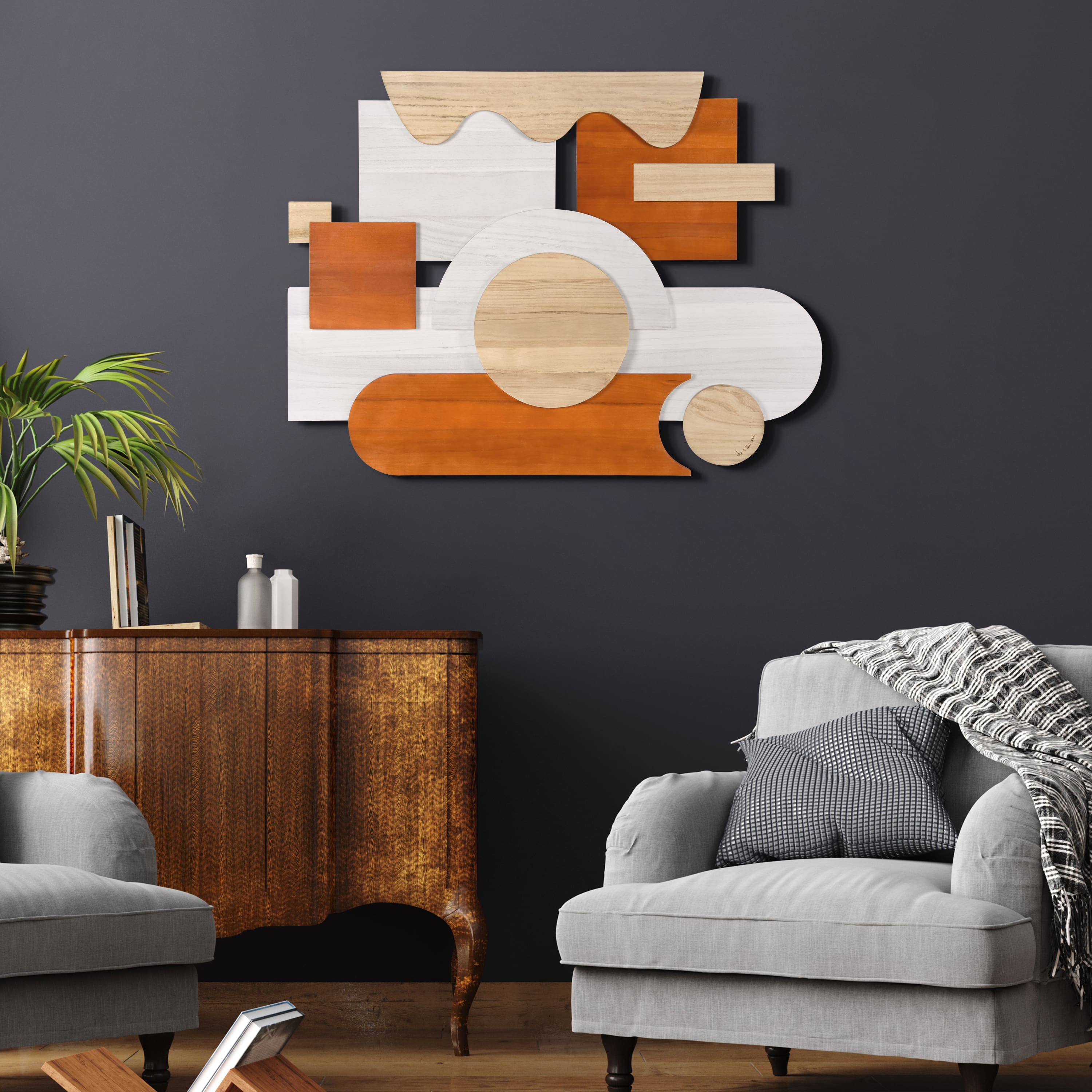 Empire Art Direct 40" x 30" Cinnamon Dreamscape II Hand Made Dimensional Solid Wood Wall Art