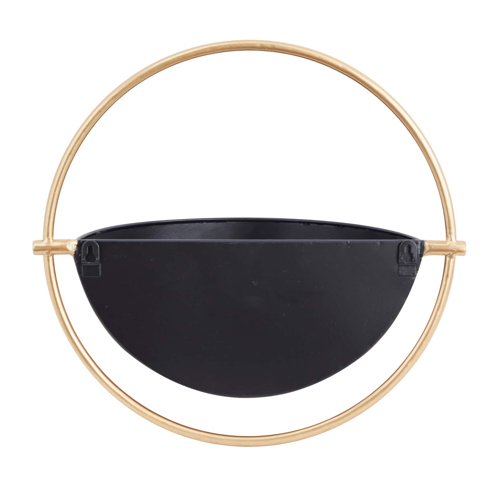 Set of 3 Black Iron Contemporary Planters, 15" x 14" x 5"