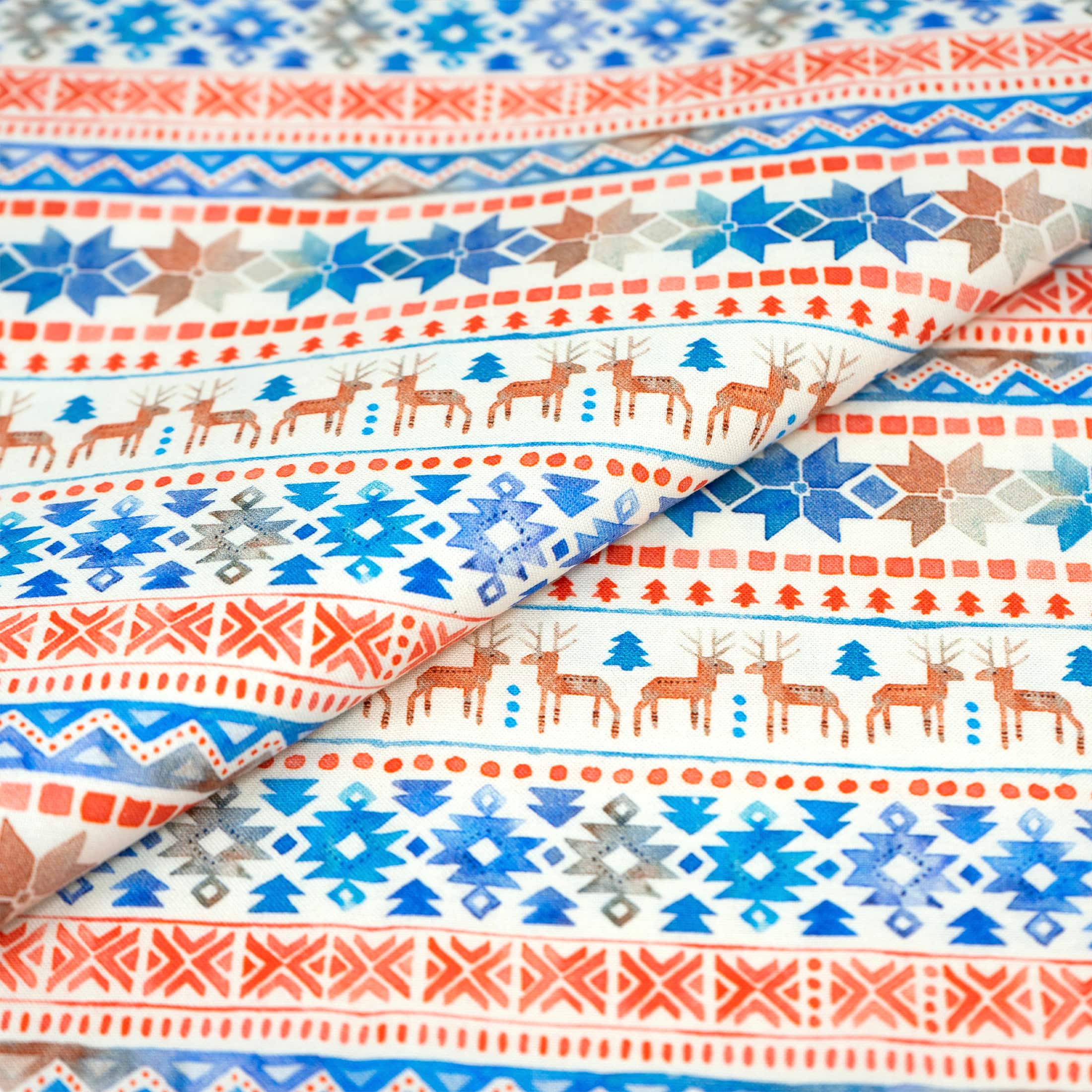 SINGER Scandinavian Christmas Print Ringspun Cotton Fabric Bundle