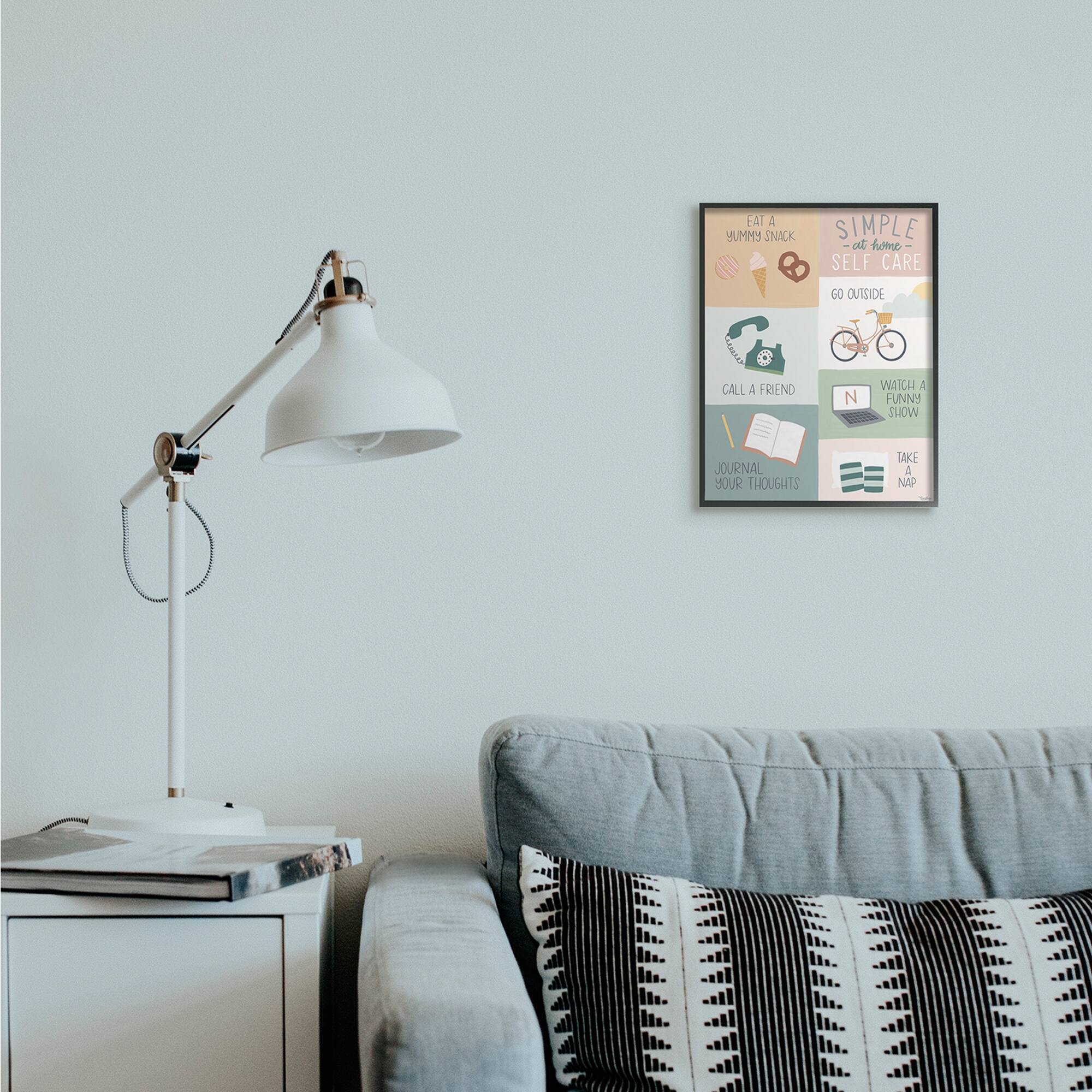 Stupell Industries Simple Home Self Care Advice Wall Accent with Black Frame