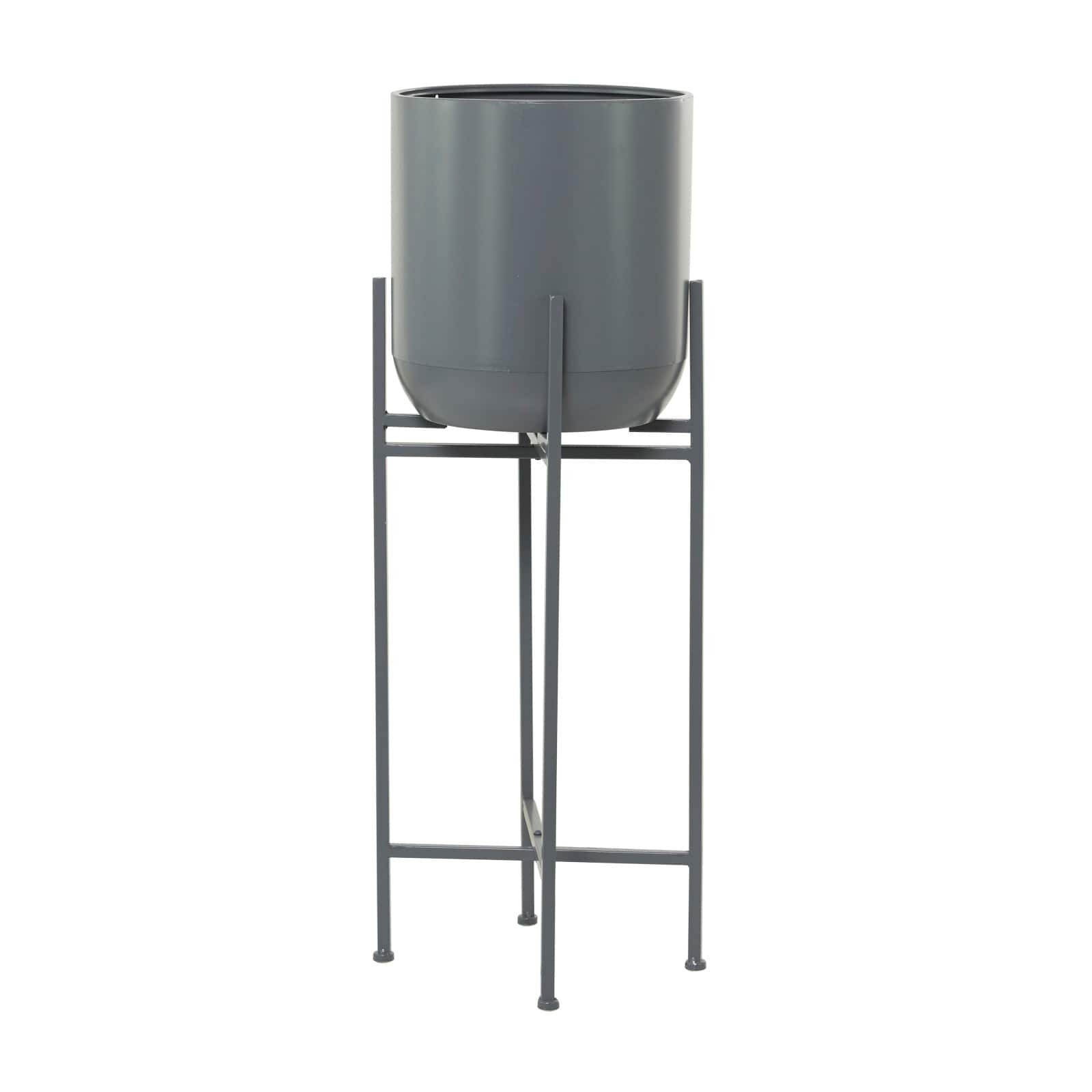 Dark Grey Modern Planter, 13" x 13" x 36"