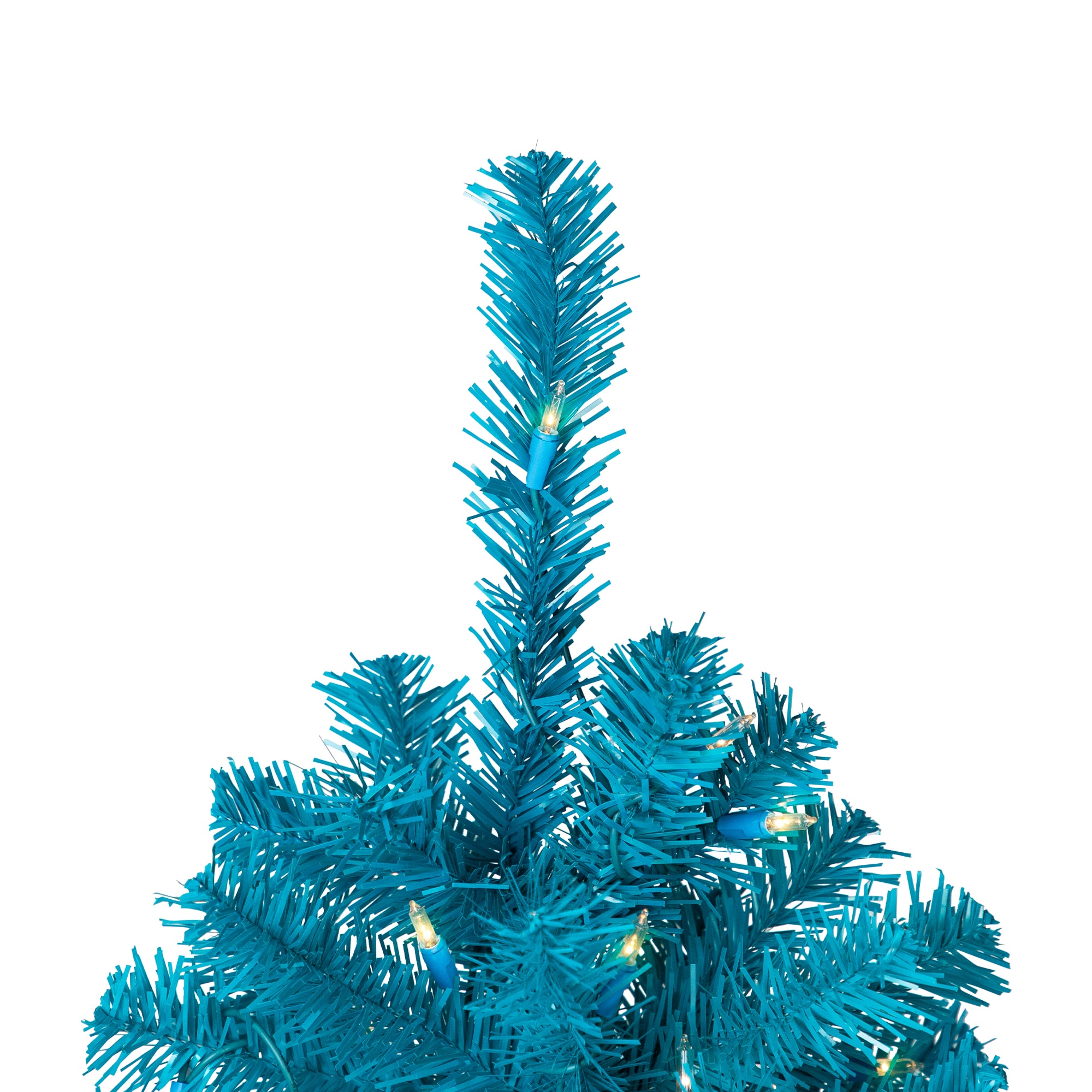 7ft. Pre-Lit Medium Turquoise Pine Artificial Christmas Tree, Clear Lights