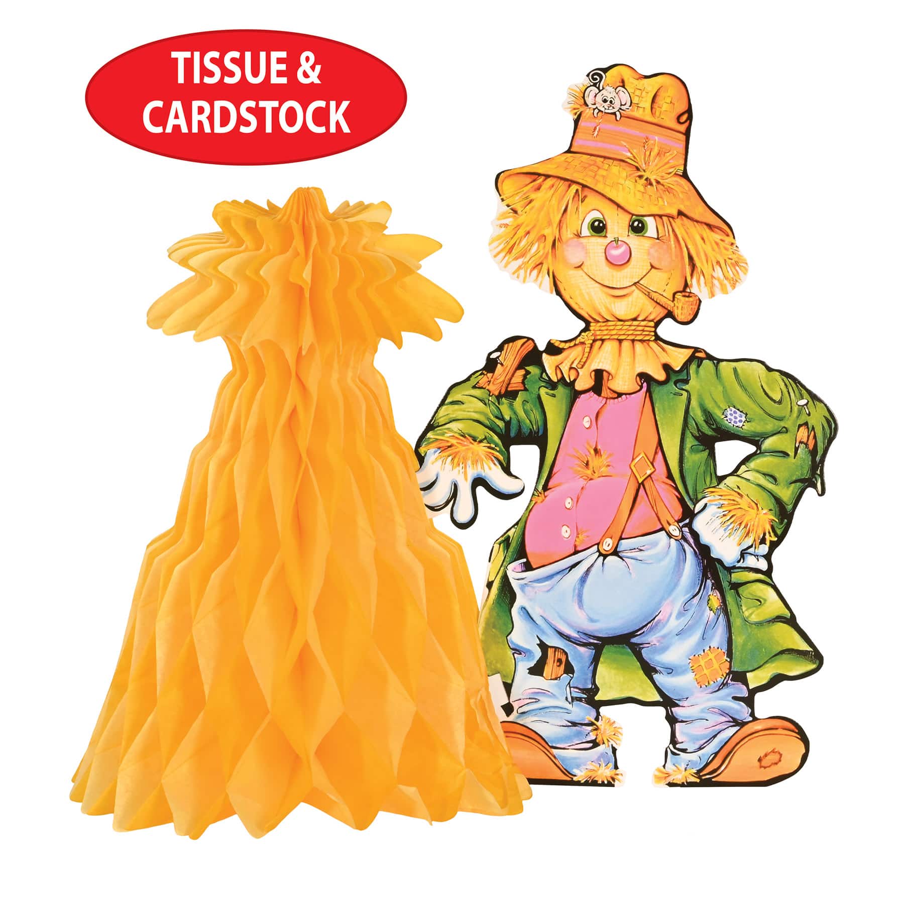 Beistle 11" Scarecrow with Tissue Cornshock Centerpiece Packs, 3ct.