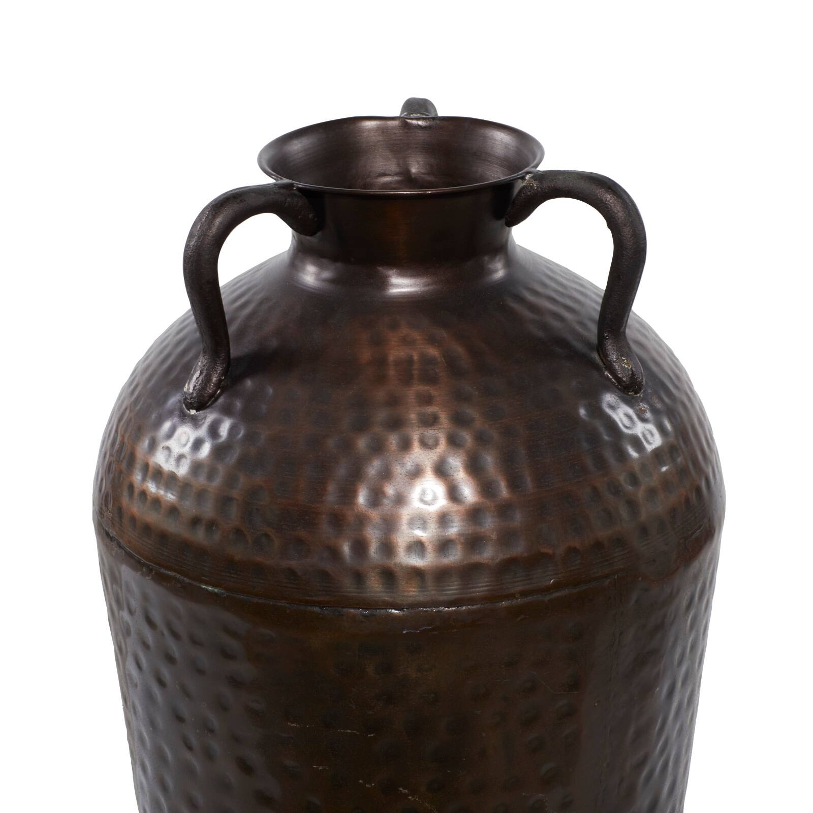 Brown Metal Rustic Vase, 32" x 12" x 12"