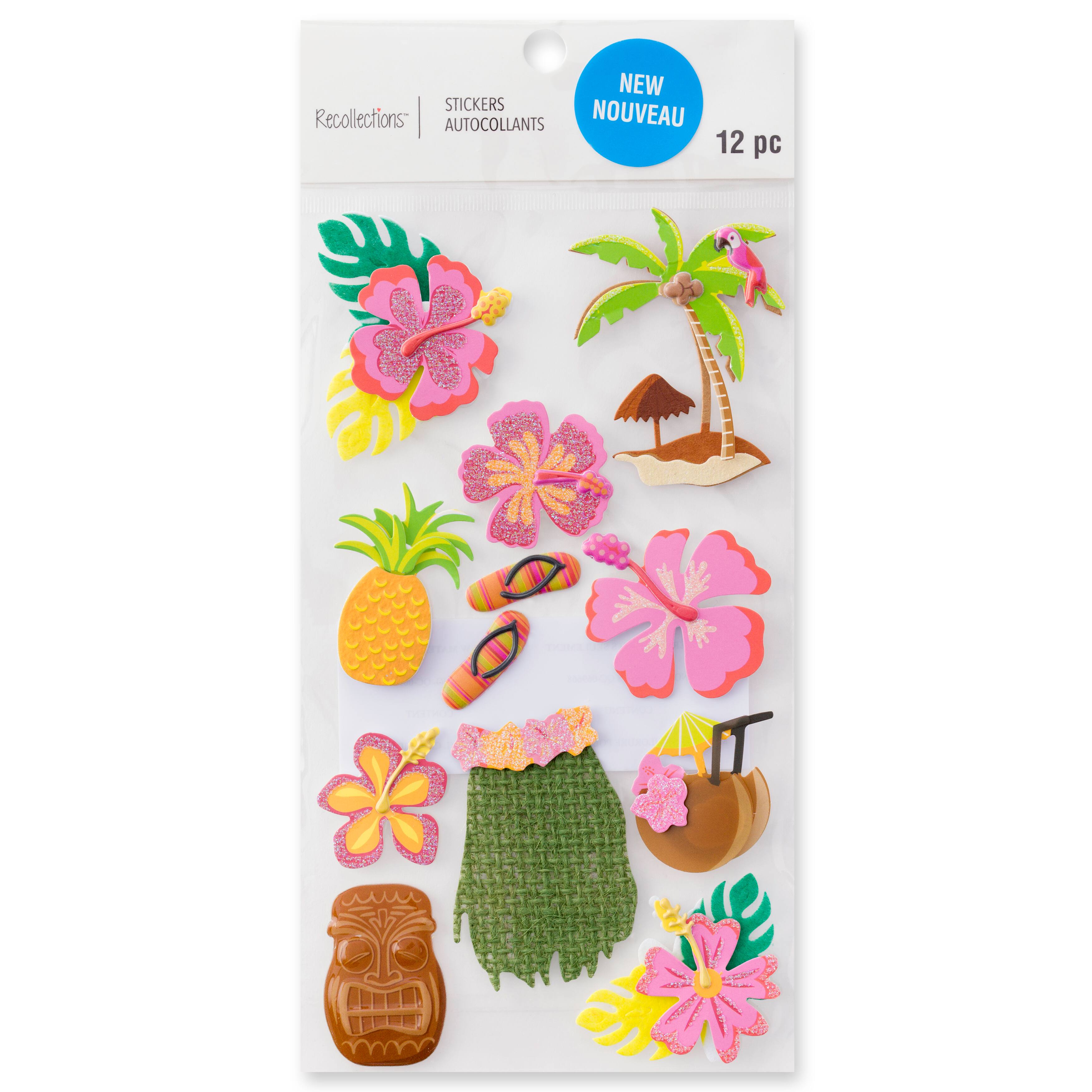 12 Pack: Hawaiian Vacation Dimensional Stickers by Recollections™