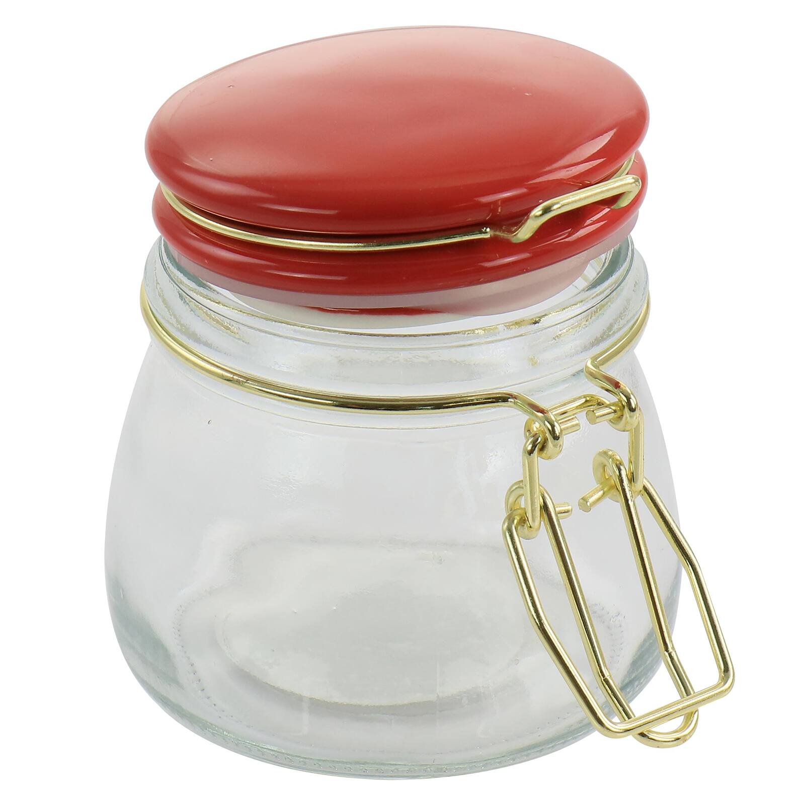 Gibson Home® 5oz. Clear Glass Jars with Red Lids, 6ct.