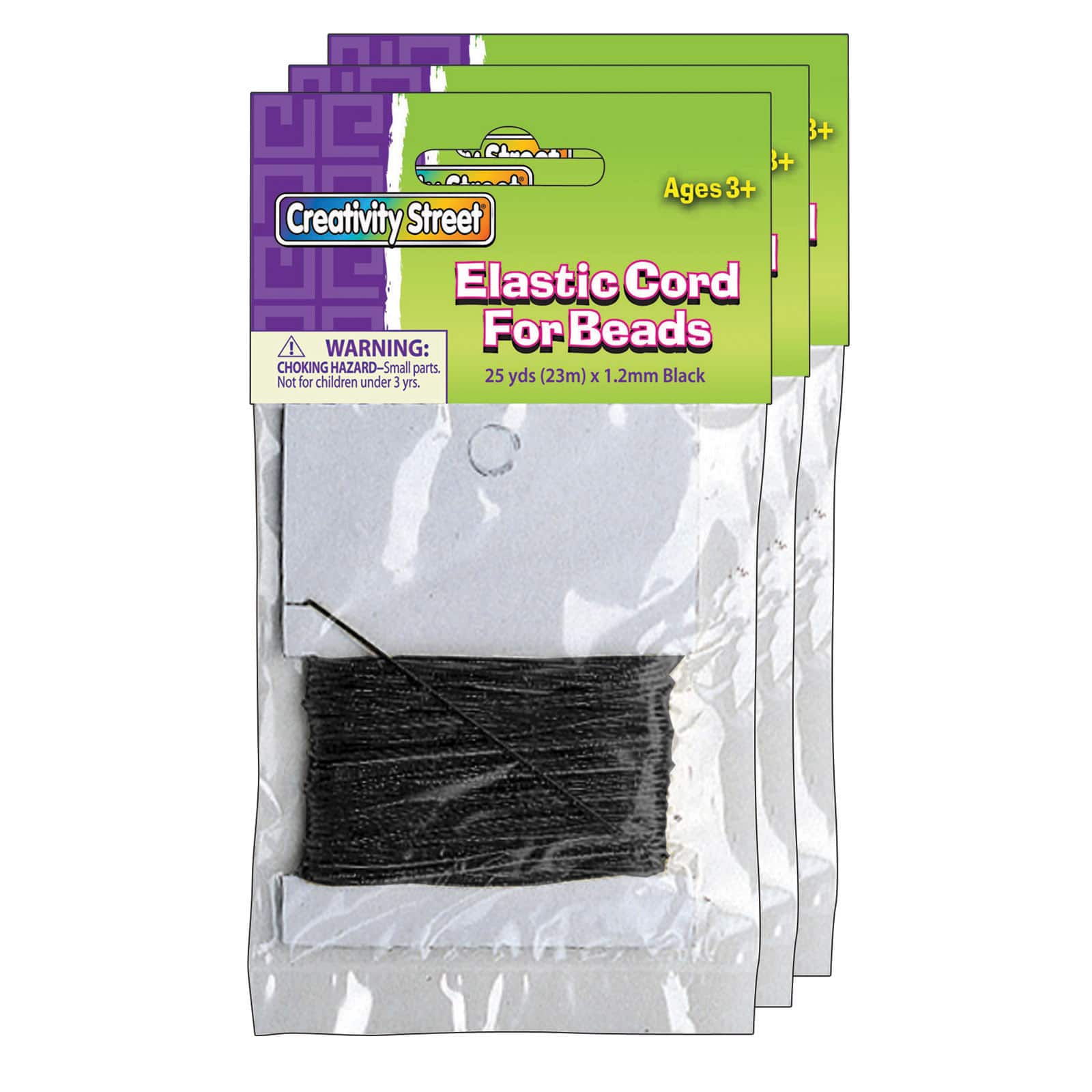 4 Packs: 3 ct. (12 total) Creativity Street® 1.2mm Black Elastic Cord