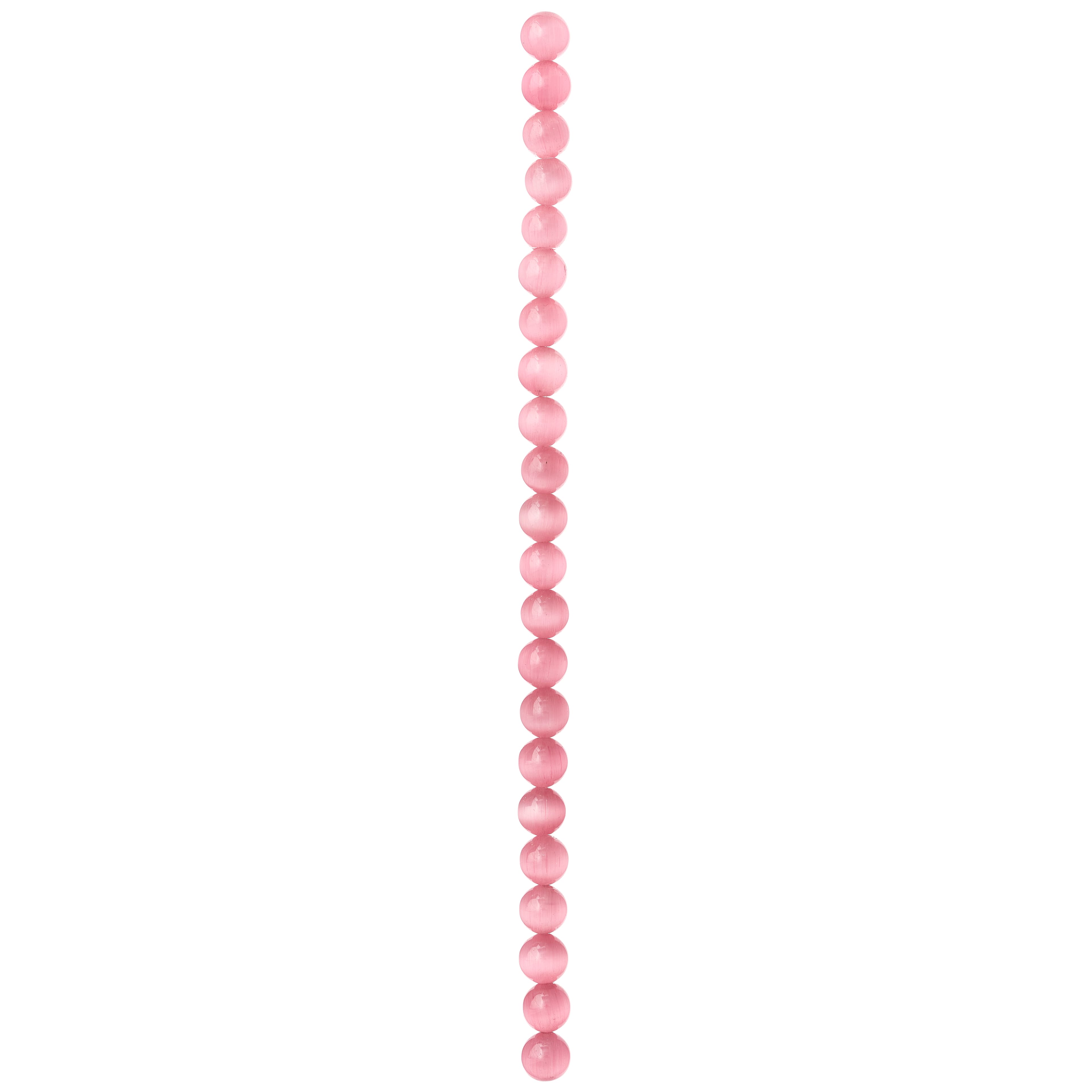 12 Pack: Pink Cat's Eye Glass Round Beads, 10mm by Bead Landing™