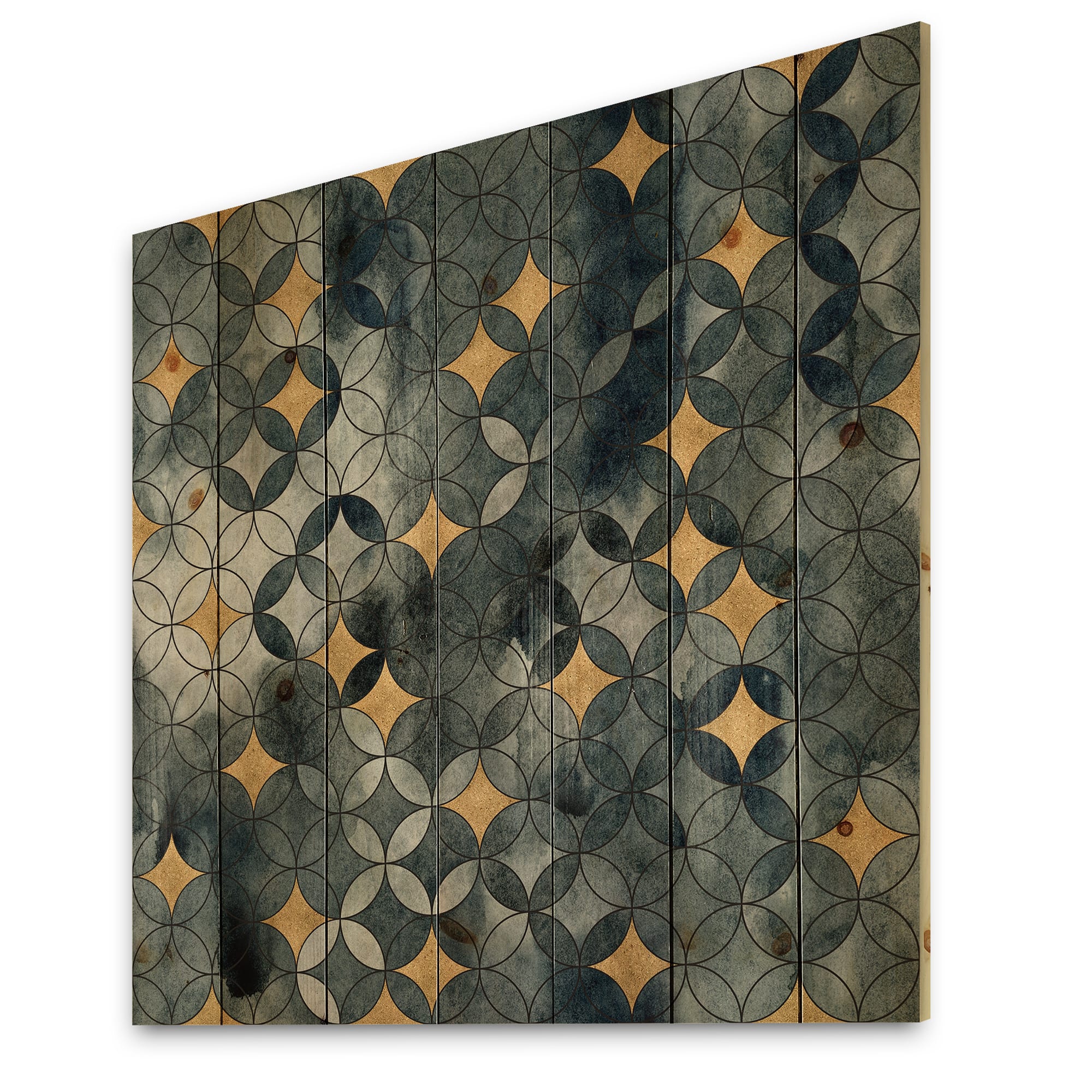 Designart - Geometry Intersecting Circles WIth Golden Stars
