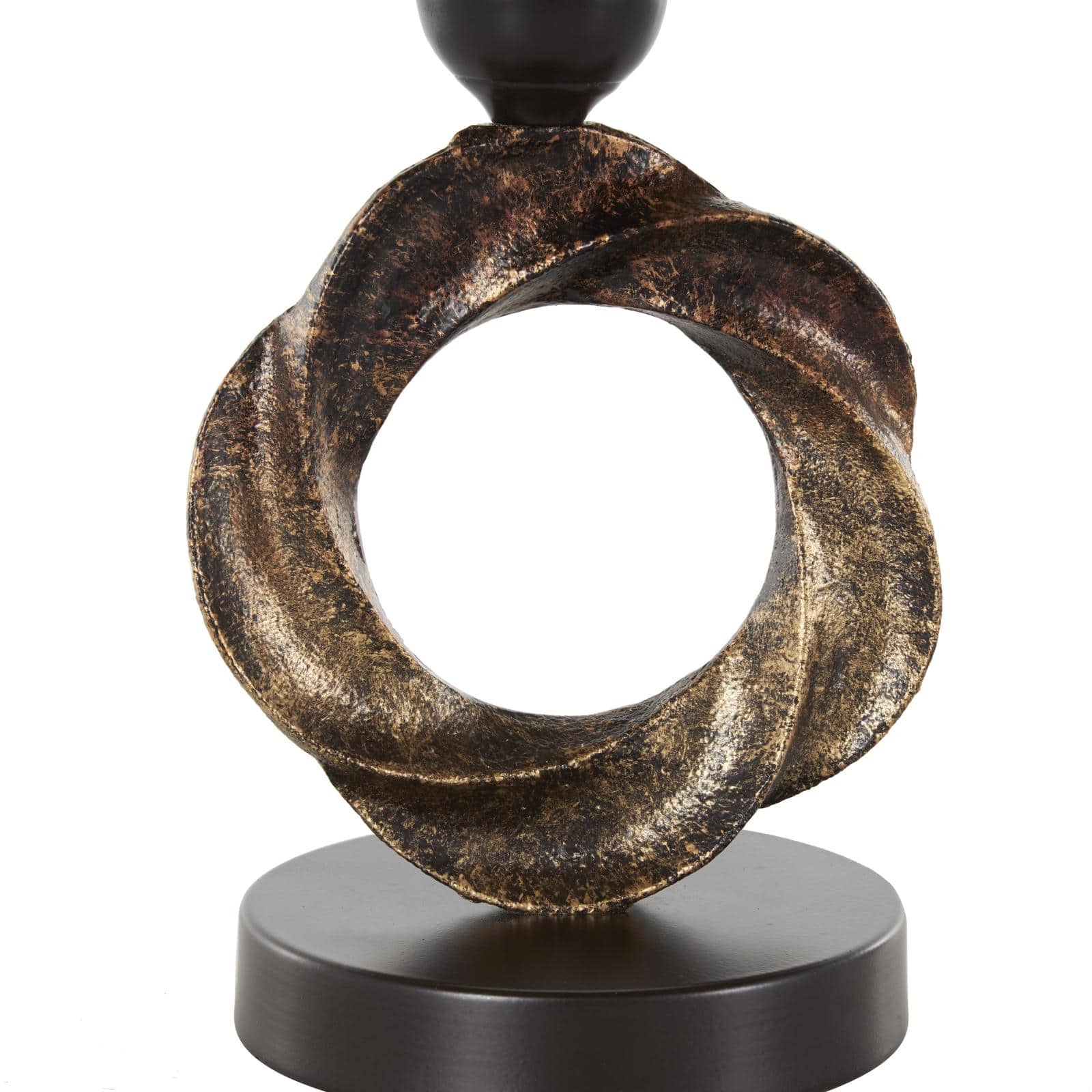 12.5" Brown Glass Wide Brushed Decorative Bowl with Textured Ring Base