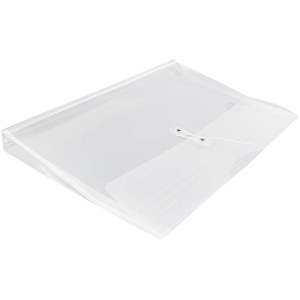 JAM Paper 9.75" x 14.5" Button & String Tie Closure Plastic Envelopes
