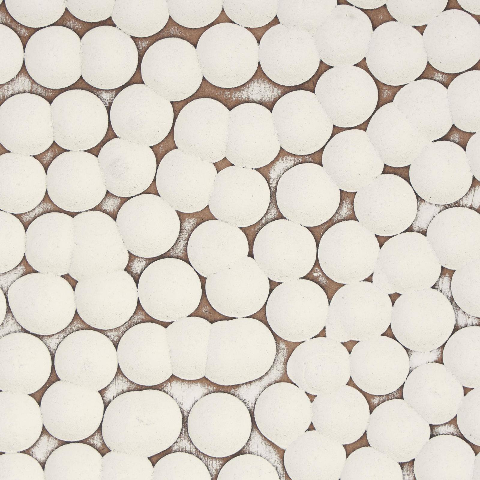 48" x 16" White Geometric Handmade Abstract Spotted Panel Wall Décor