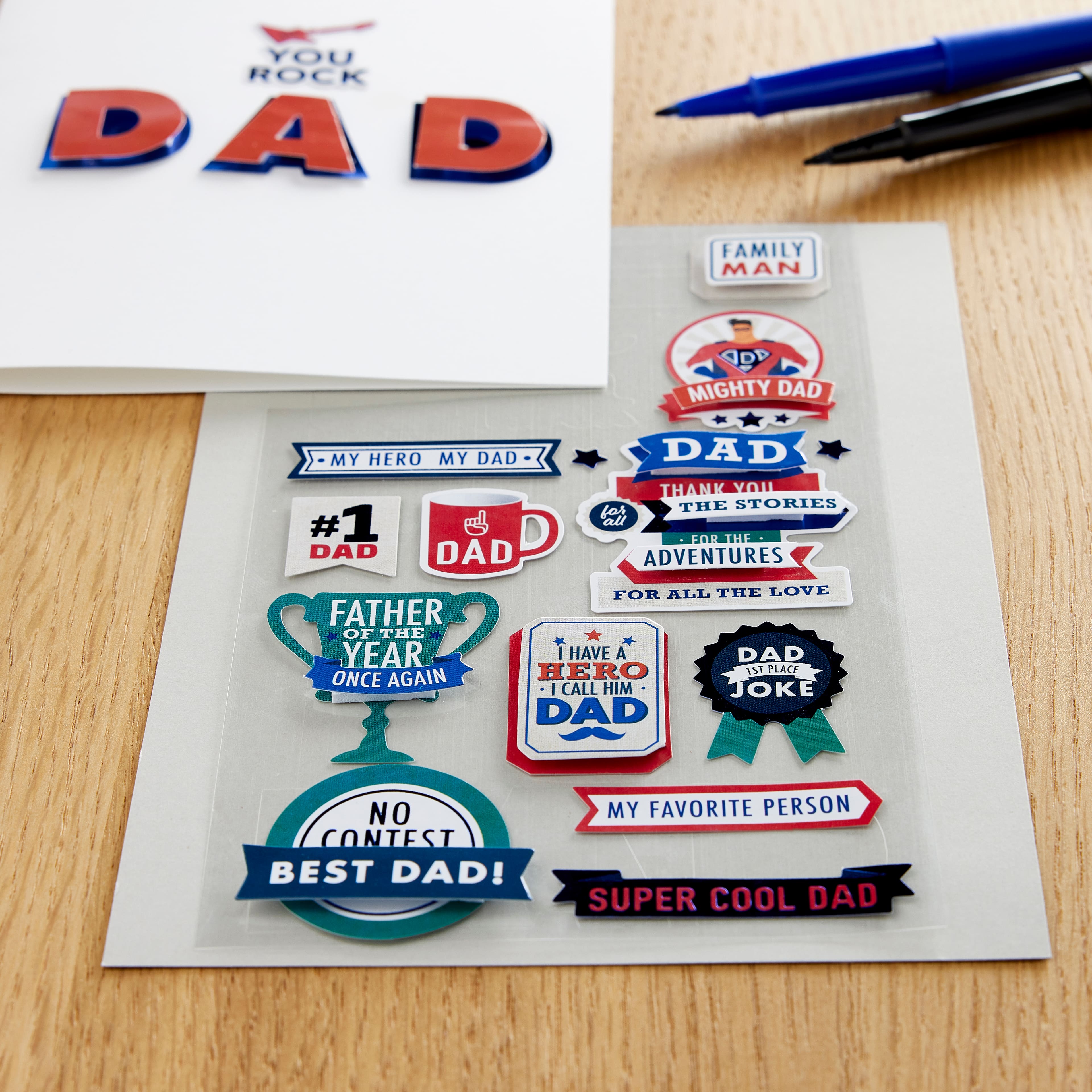 12 Pack: Dad Dimensional Stickers by Recollections™
