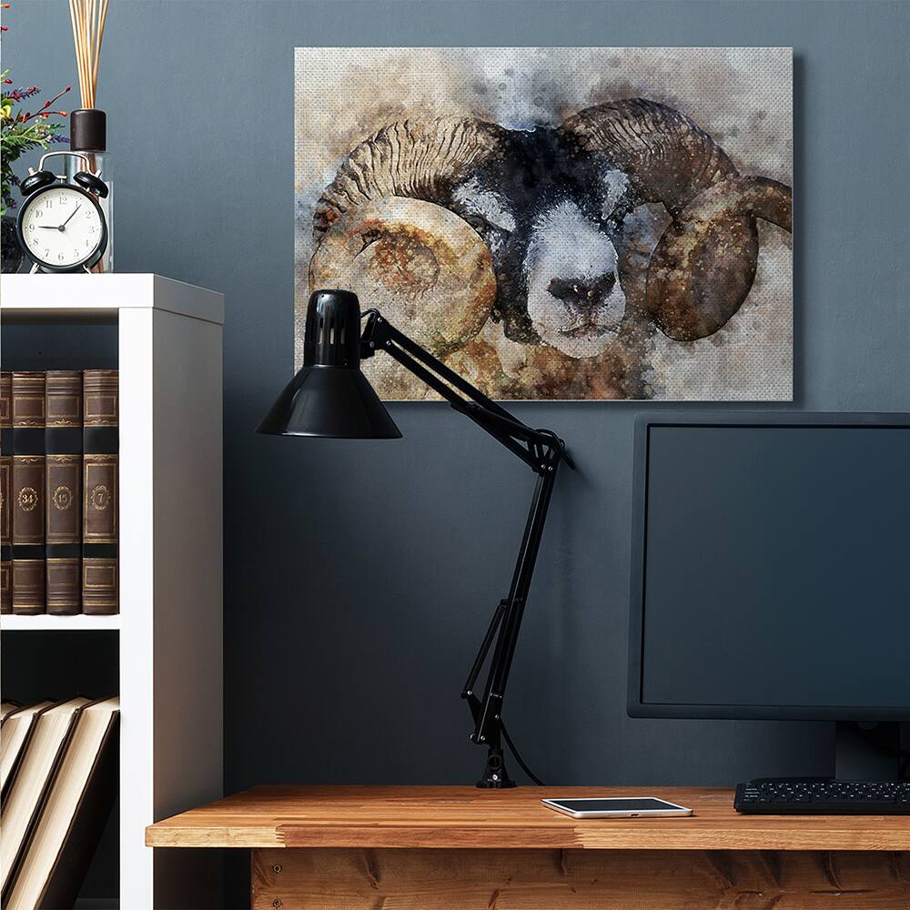 Stupell Industries Big Horned Ram Canvas Wall Art