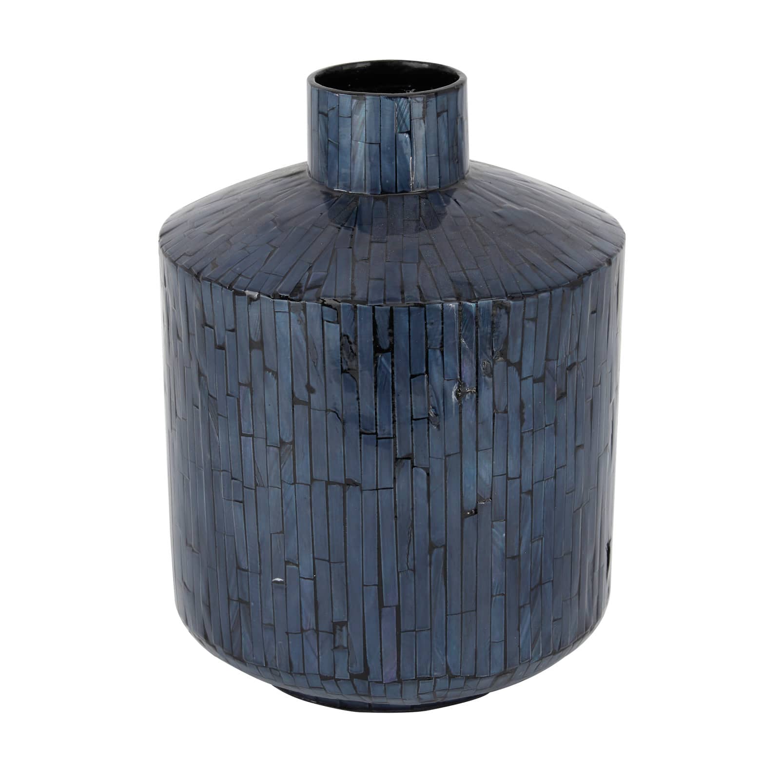 Blue Shell Contemporary Vase, 9" x 9" x 9"