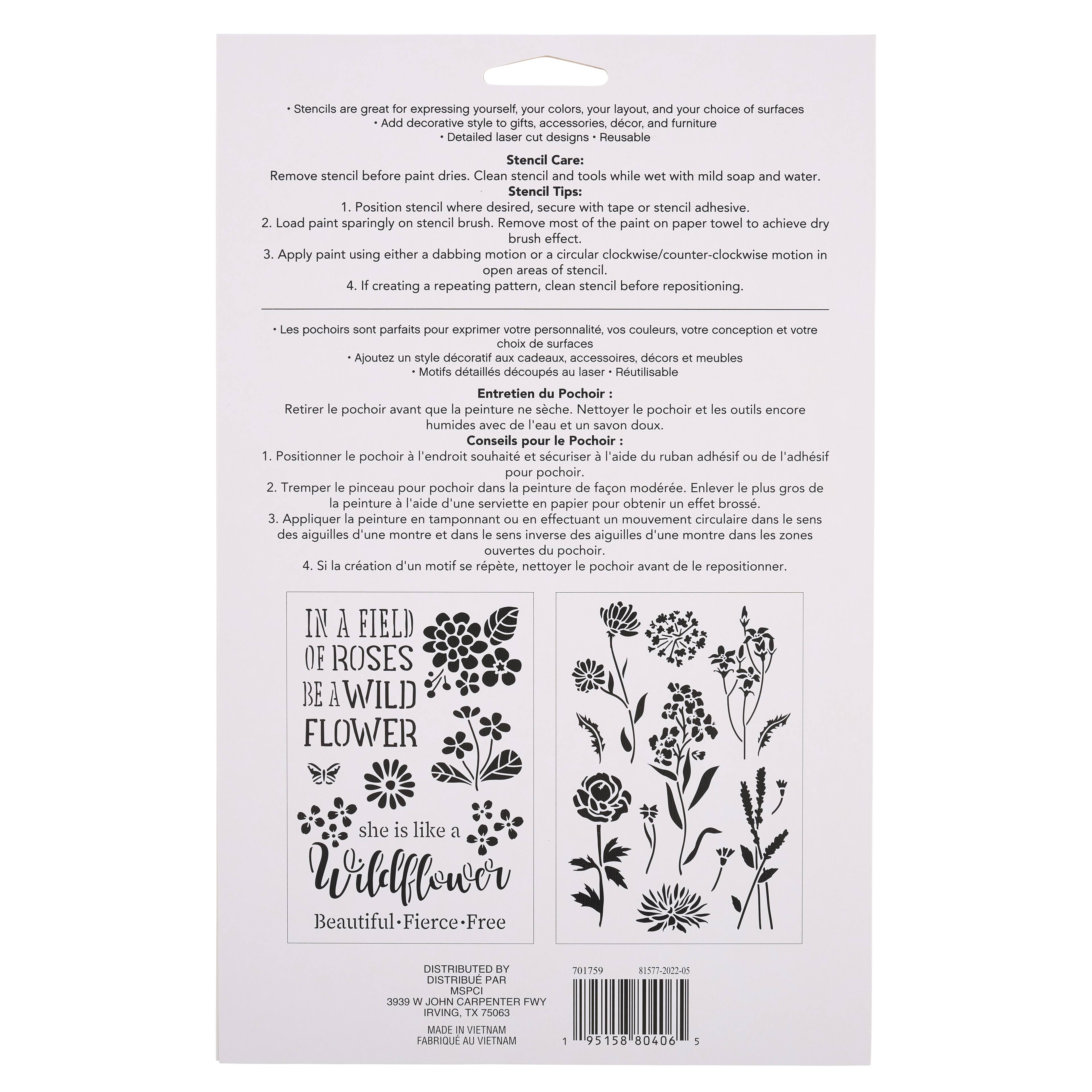 Wildflower Stencils, 7" x 10" by Craft Smart®