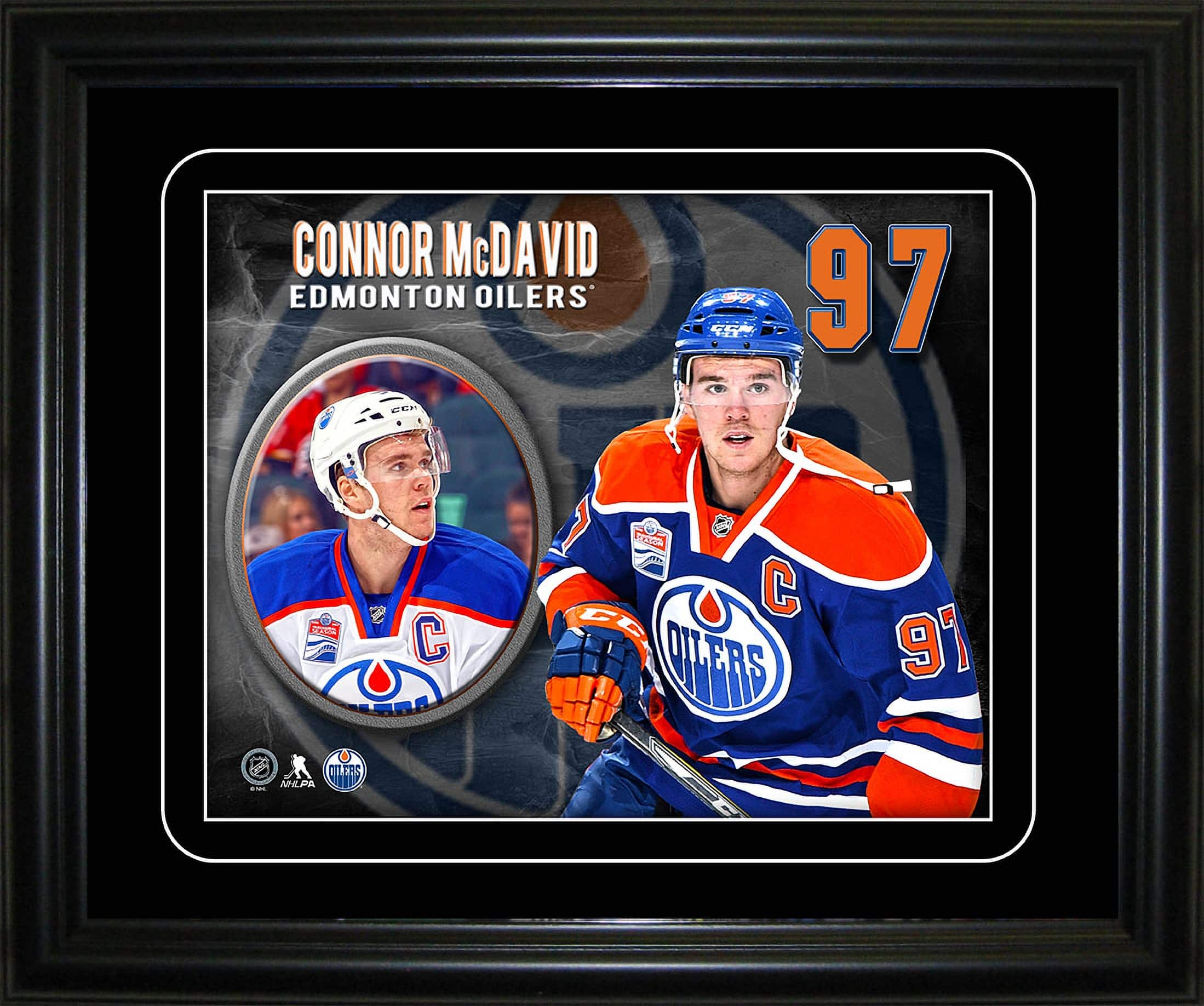 Connor McDavid Edmonton Oilers Captain Portrait Frame 15.8" x 13.3"