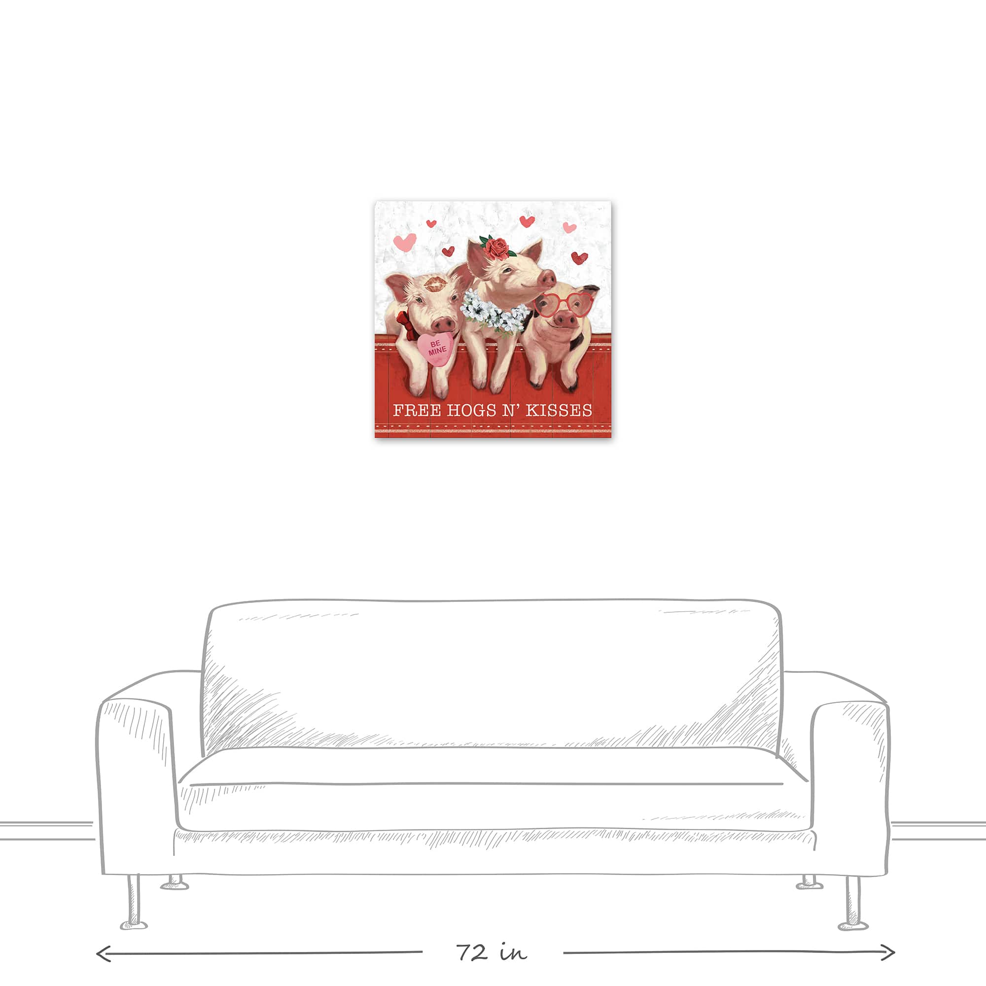 Free Hogs & Kisses Canvas Wall Art