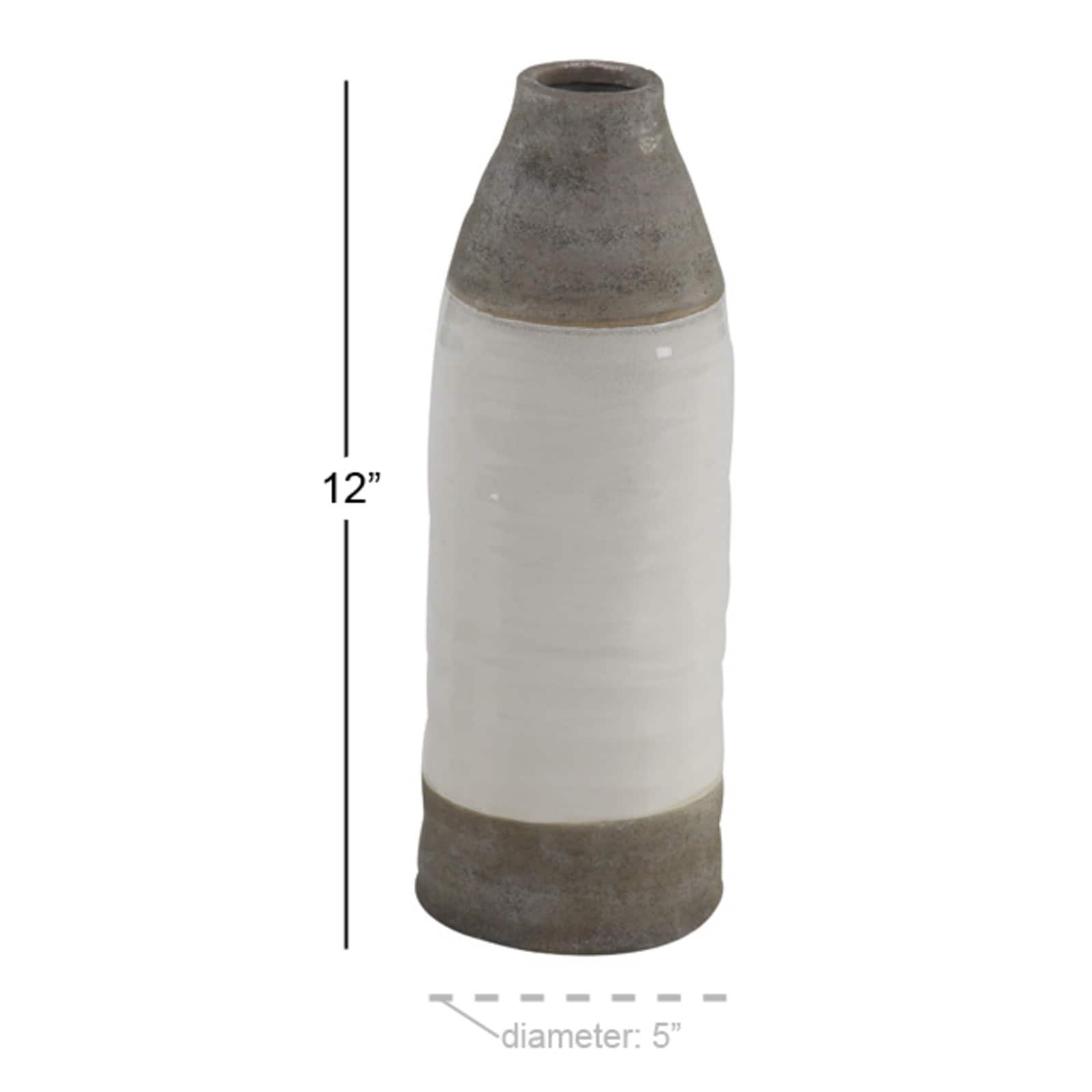 Gray Stoneware Coastal Style Vase