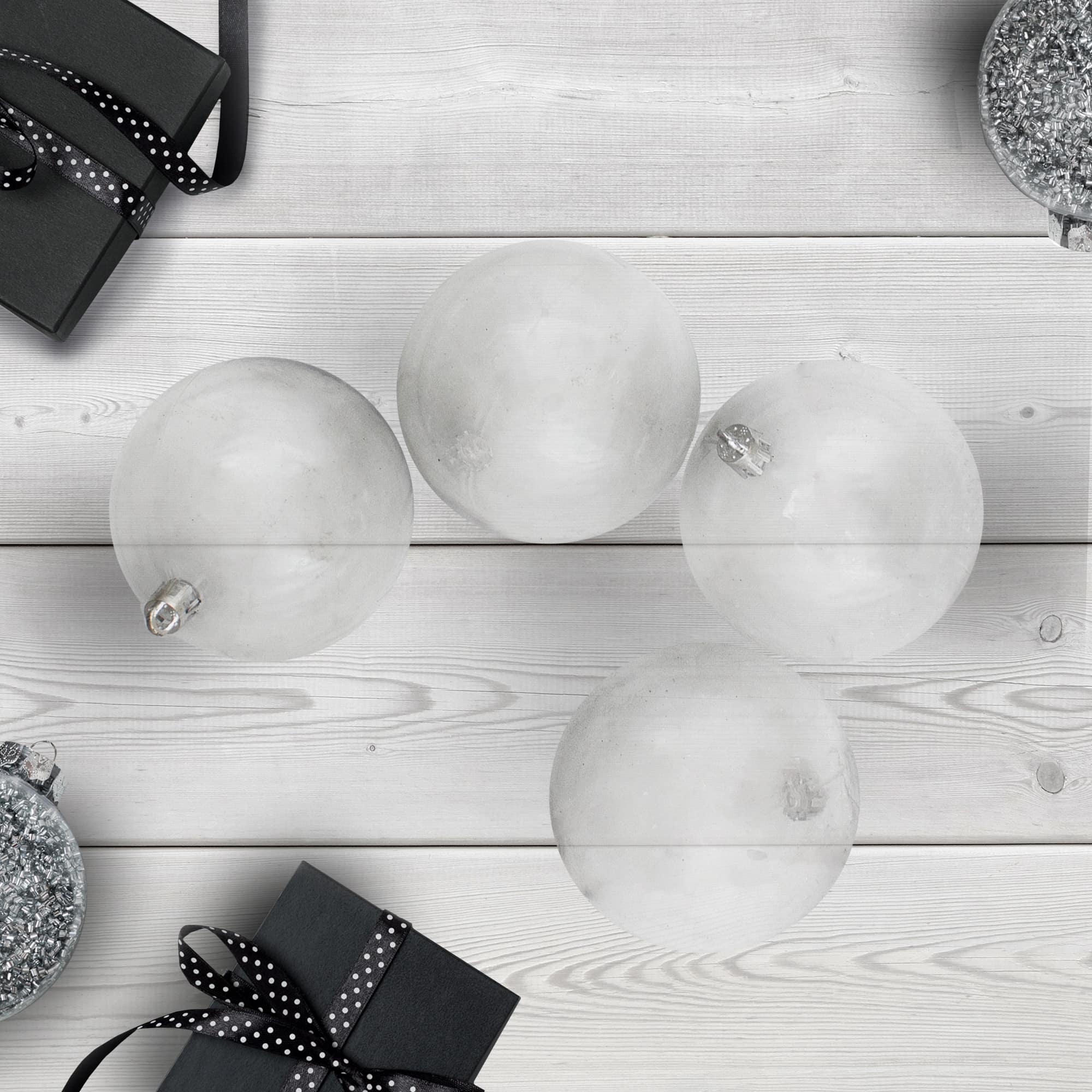 32ct. Clear Shatterproof Shiny Christmas Ball Ornaments