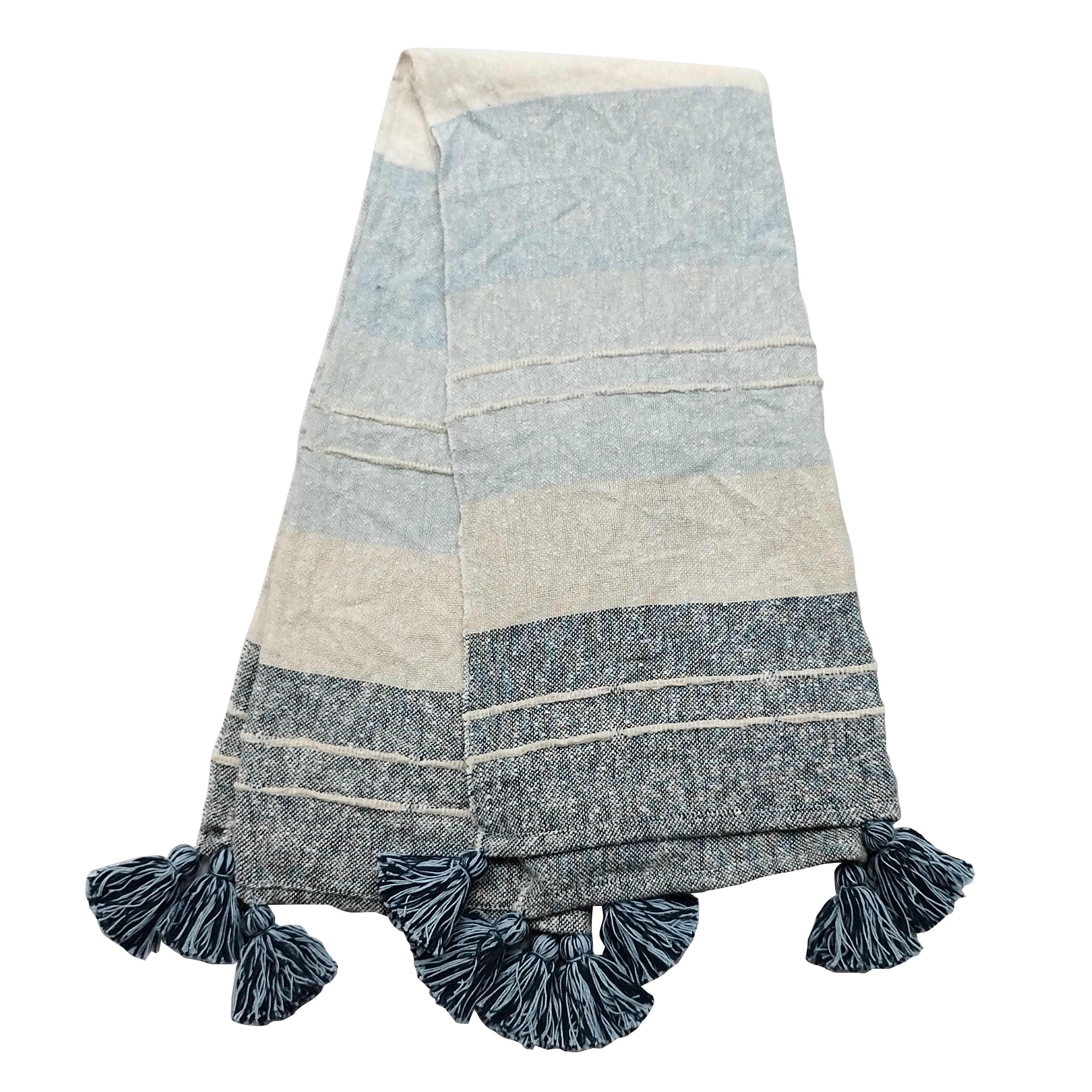 50" x 60" Blue Tassel Throw Blanket by Ashland®