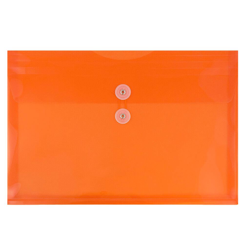 JAM Paper Letter Booklet Plastic Envelopes with Button & String Tie Closure, 12ct.