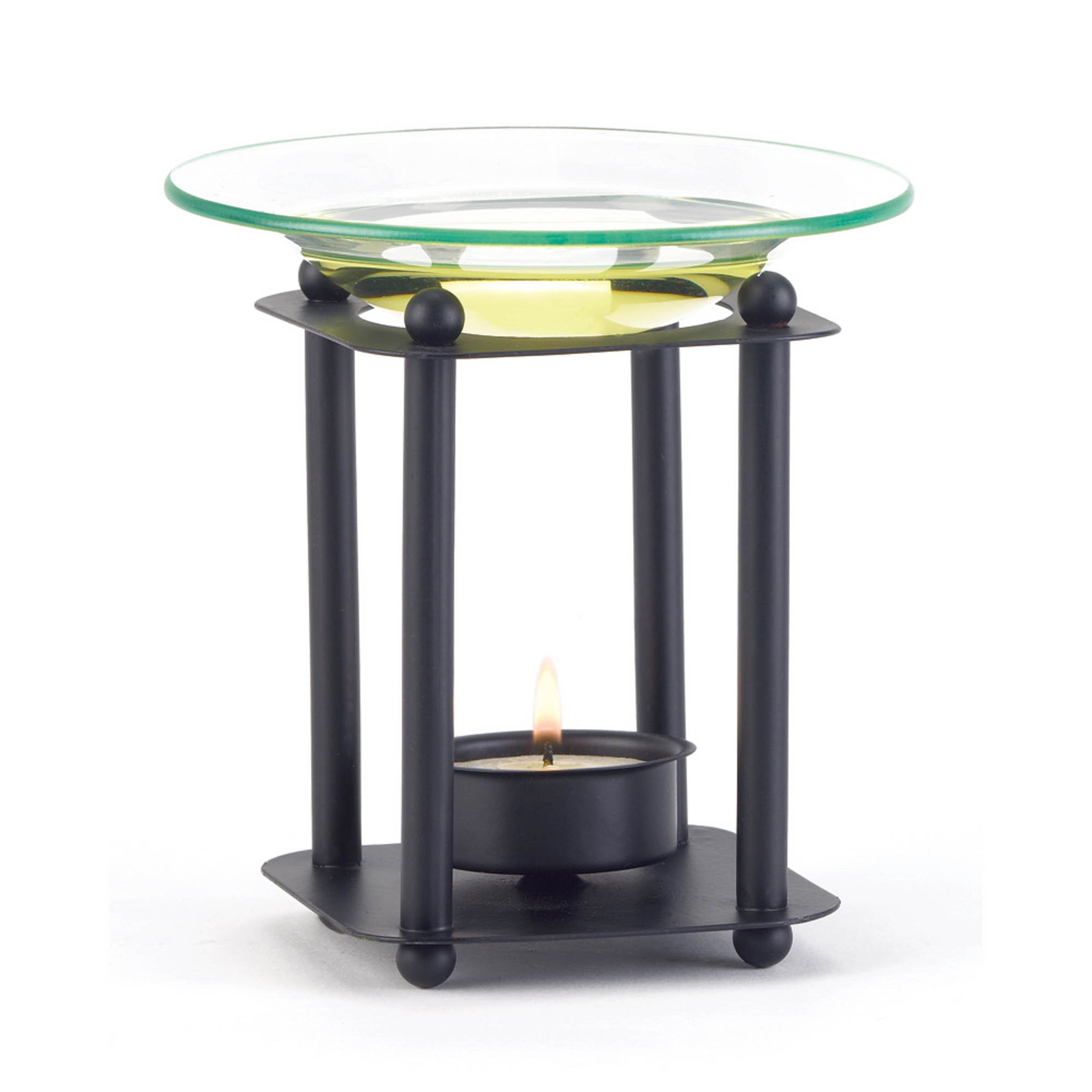 4.5" Modern Art Metal & Glass Candle Oil Warmer