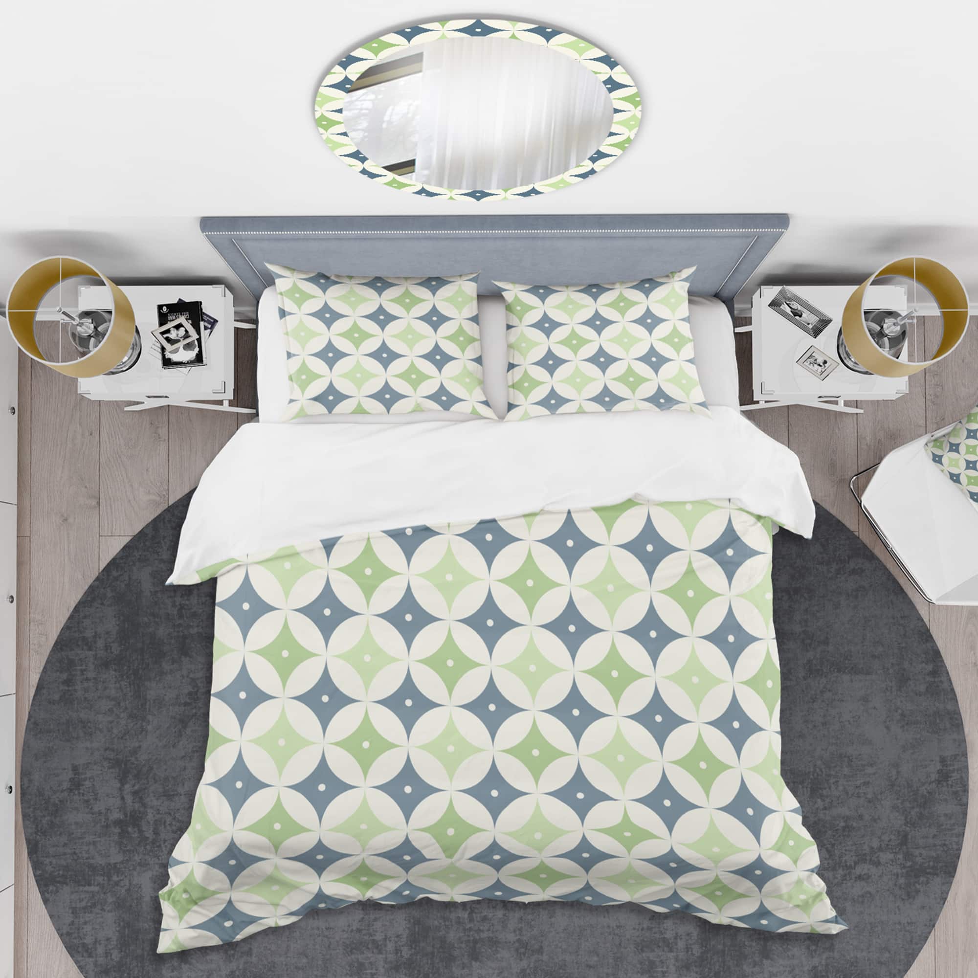 Designart 'Retro Geometric Design V' Mid-Century Duvet Cover Set
