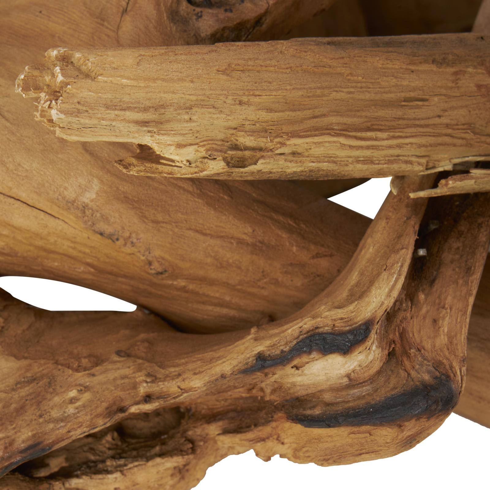27" Brown Teak Wood Handmade Live Edge Candelabra