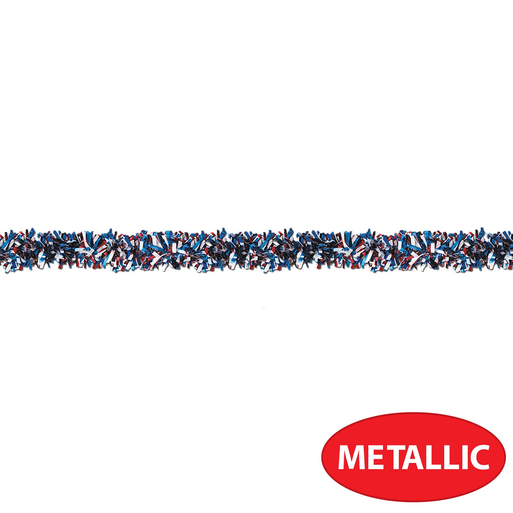 Beistle 15ft. Red, White & Blue 6-Ply Metallic Festooning Garland