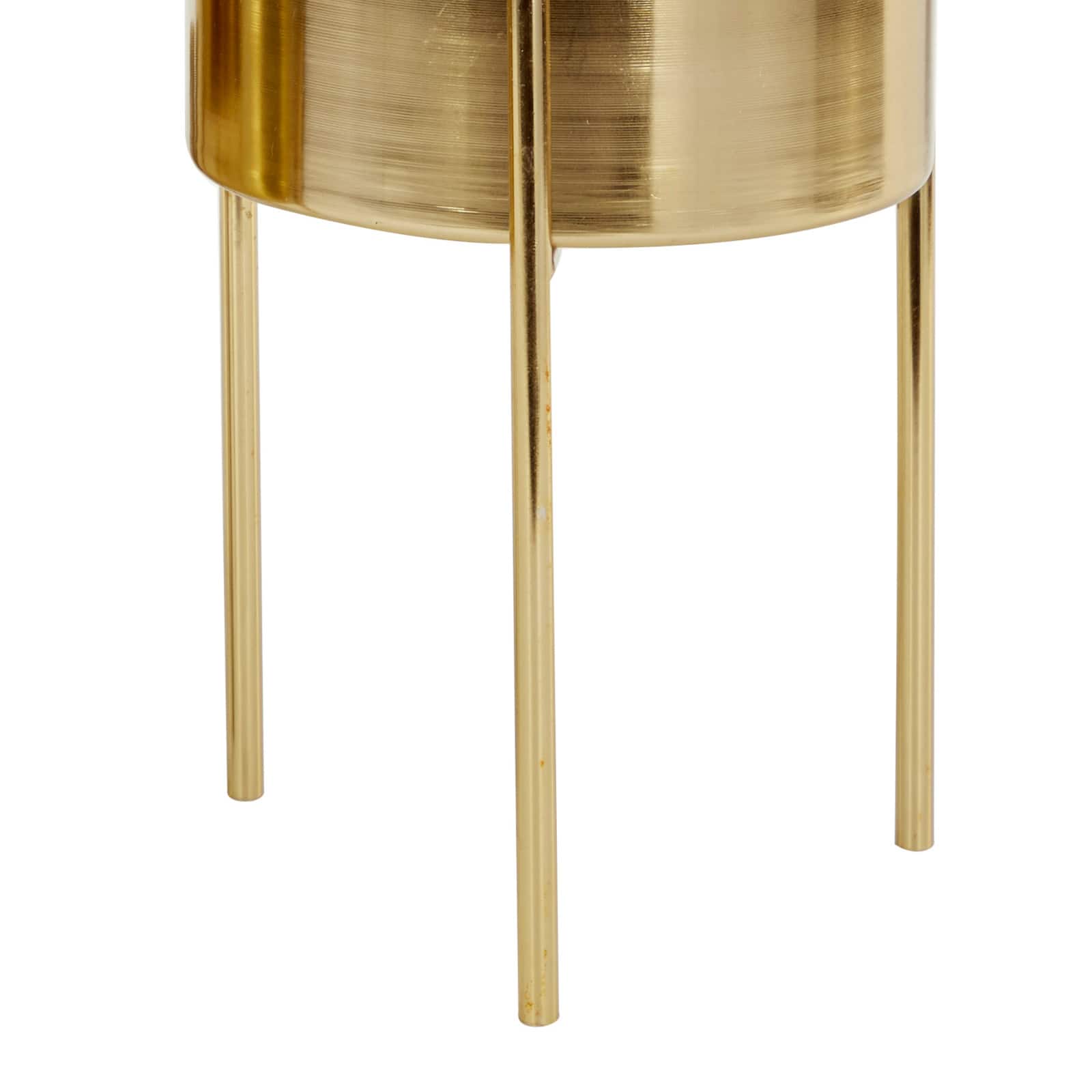 Gold Metal Contemporary Planter Set
