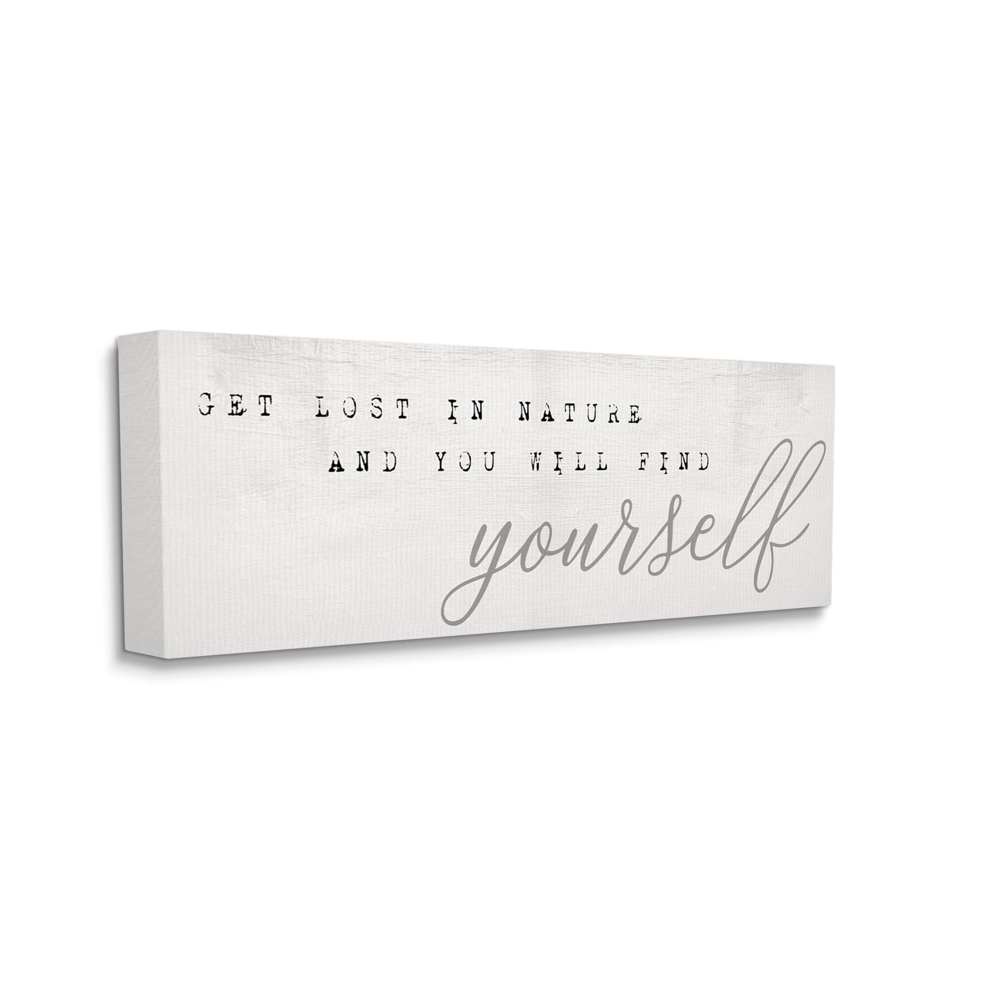 Stupell Industries Find Yourself In Nature Phrase Vintage Typewriter Typography Canvas Wall Art