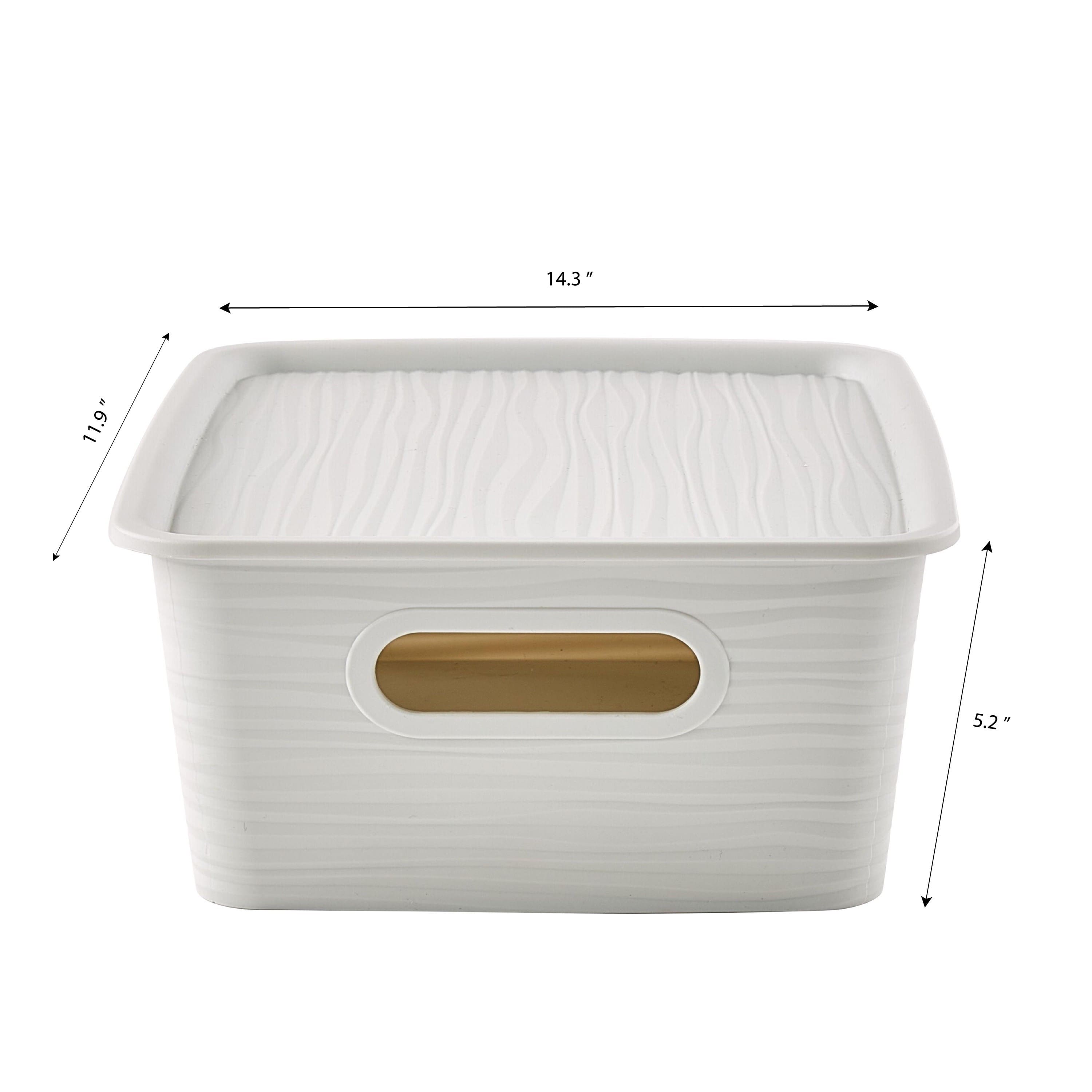 Simplify Gray with White Wave Pattern Storage Box