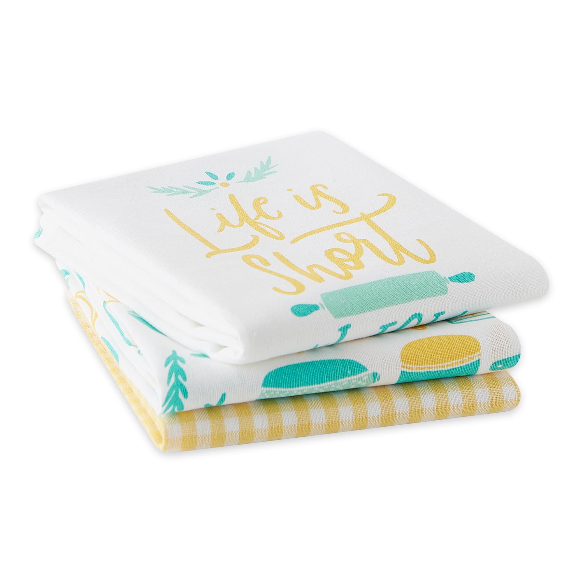 Life Is Short Dishtowel (Set of 3)