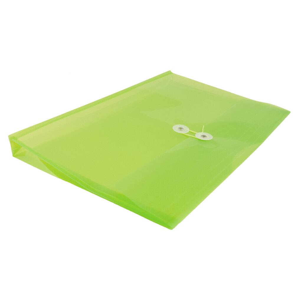 JAM Paper Letter Booklet Plastic Envelopes with Button & String Tie Closure