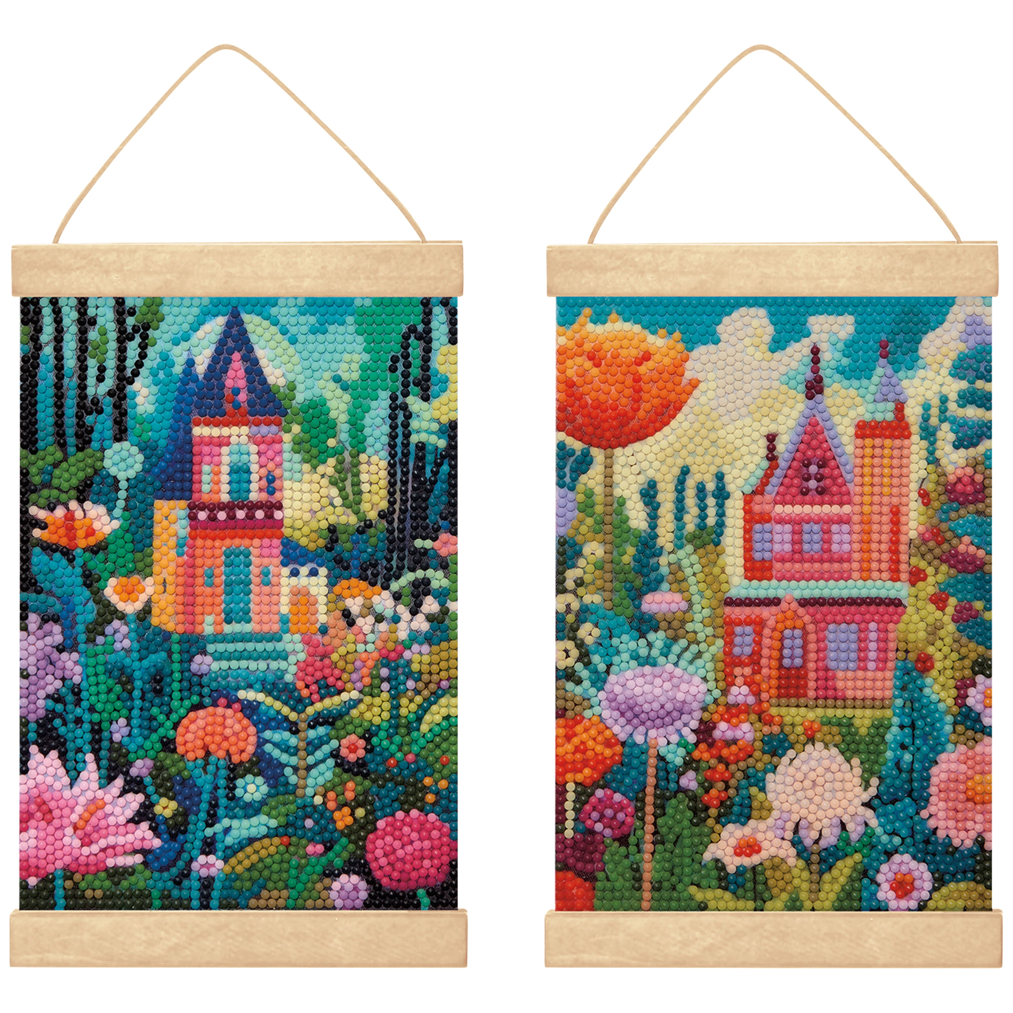 5" x 7" Castle Flowers Diamond Art Kit with Wooden Frames by Make Market®