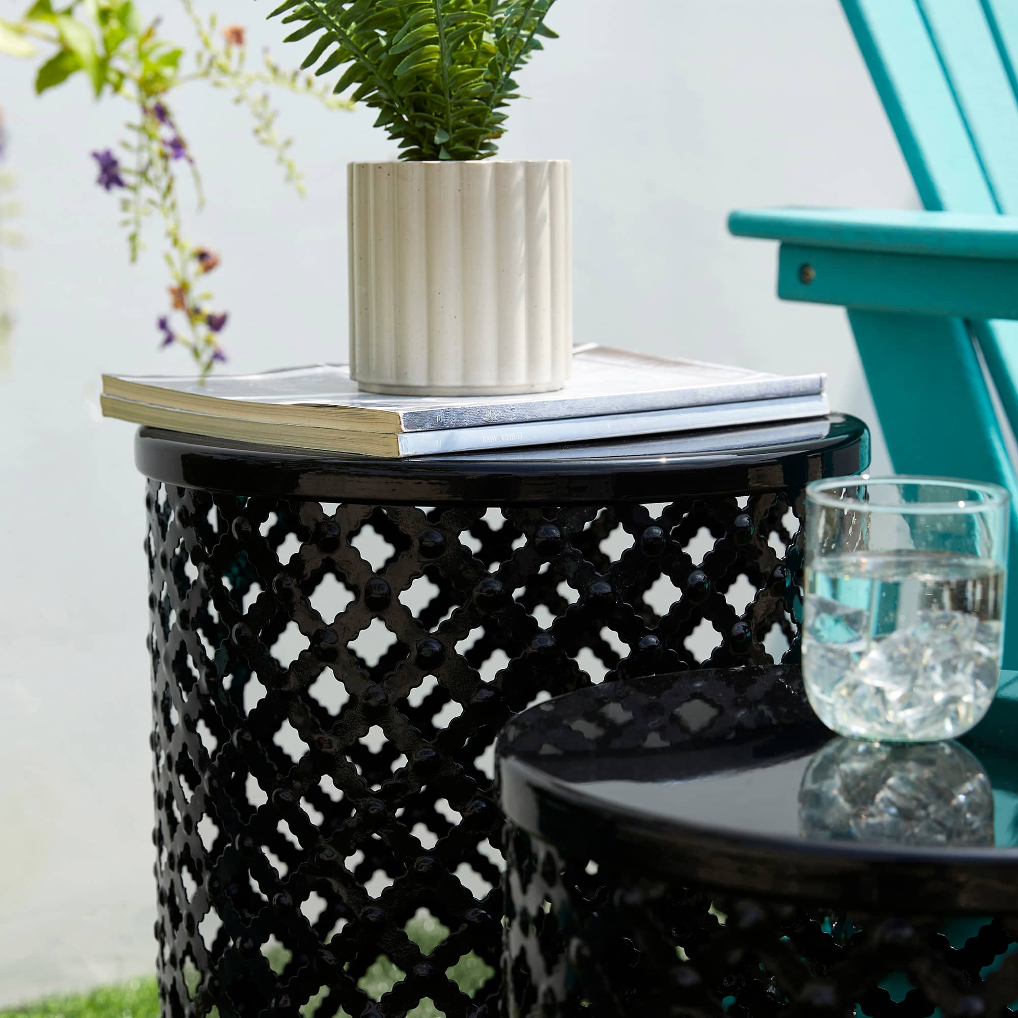 Glitzhome® Multifunctional Metal Garden Stool Set